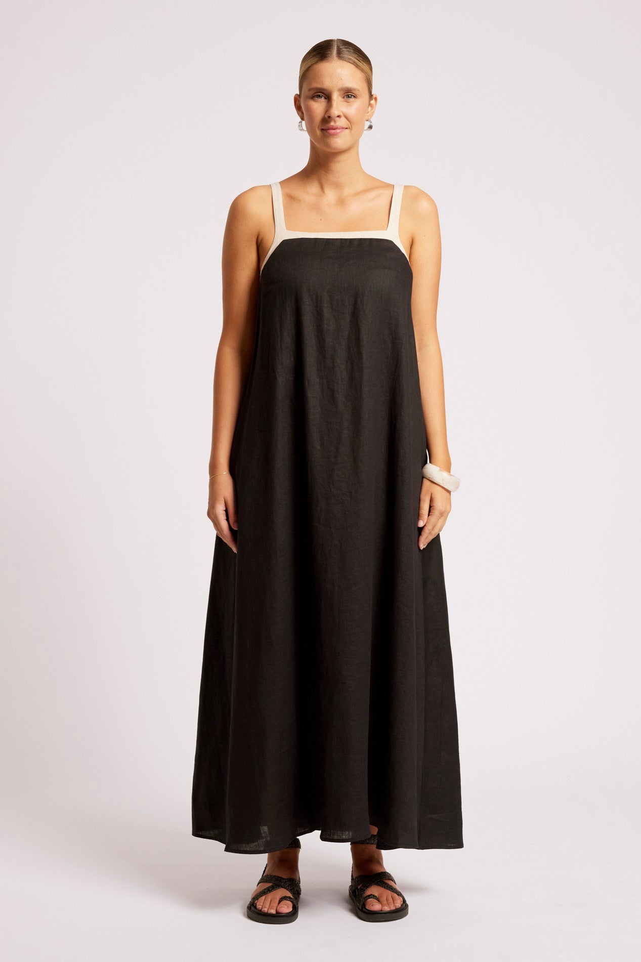 Maris Splice Tank Maxi Dress - Black / Tusk