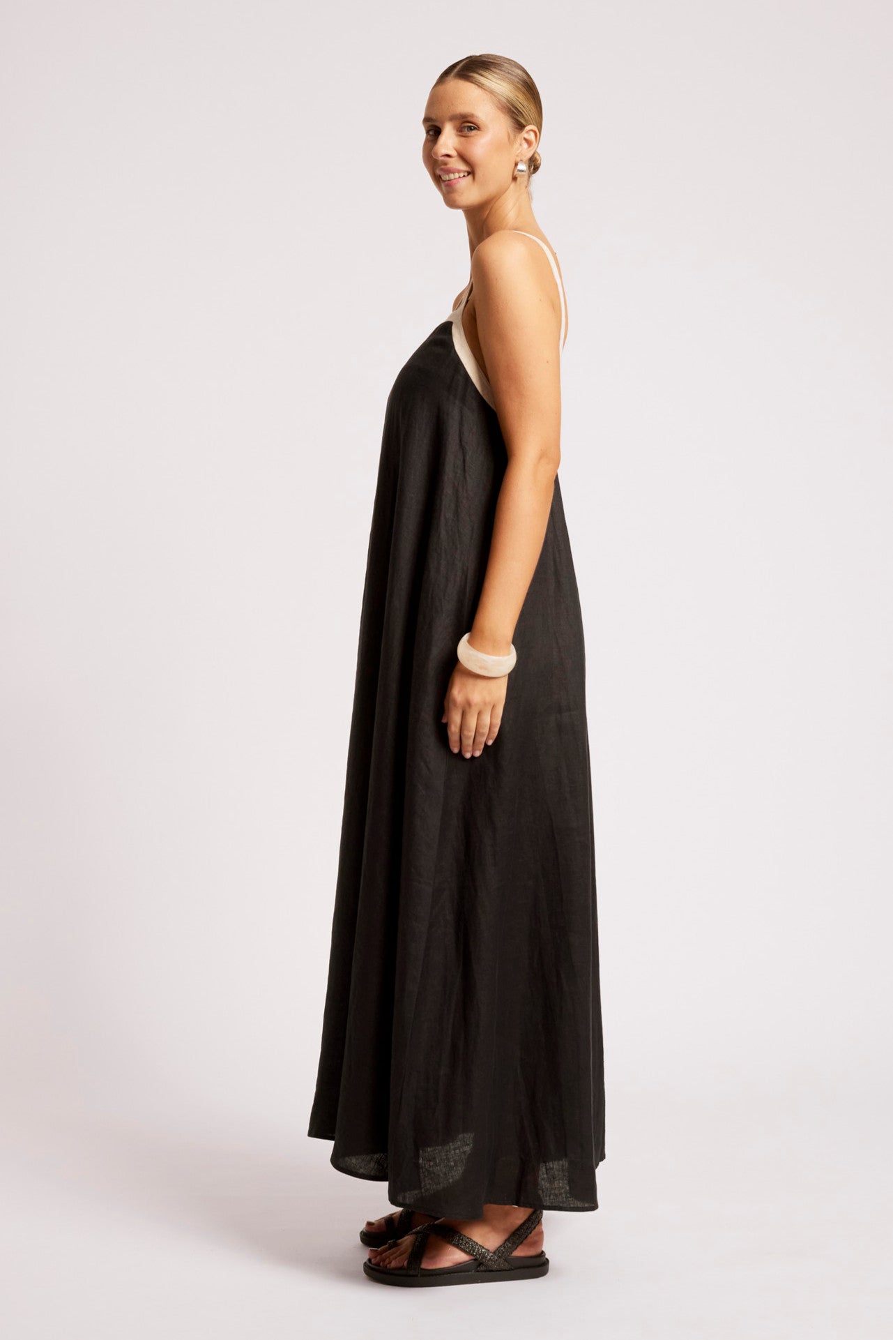 Maris Splice Tank Maxi Dress - Black / Tusk
