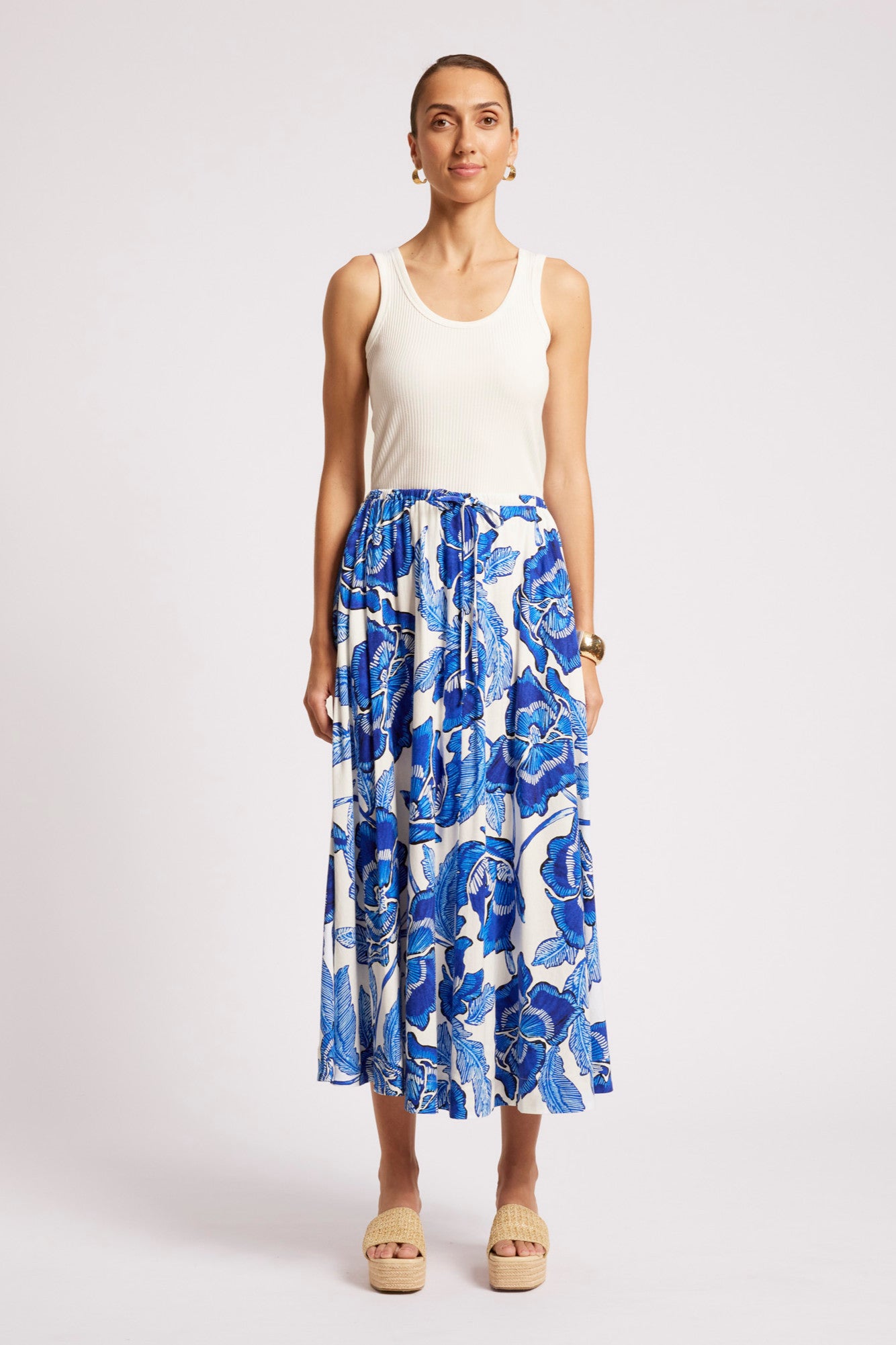 Gaia Maxi Skirt - Azure