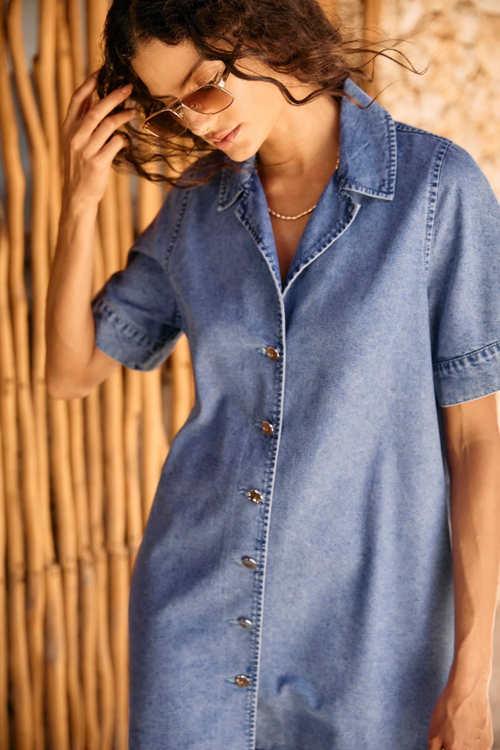 Dusk Denim Shirt Dress - Denim