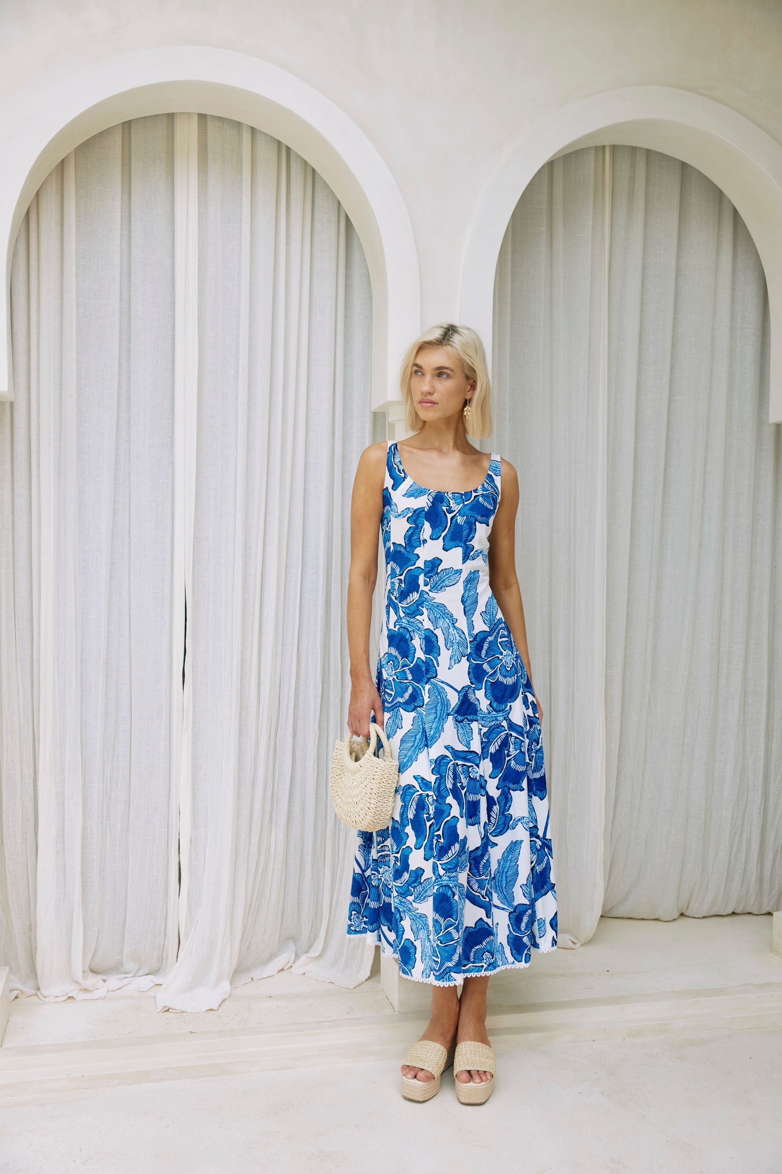 Gaia Tank Maxi Dress - Azure
