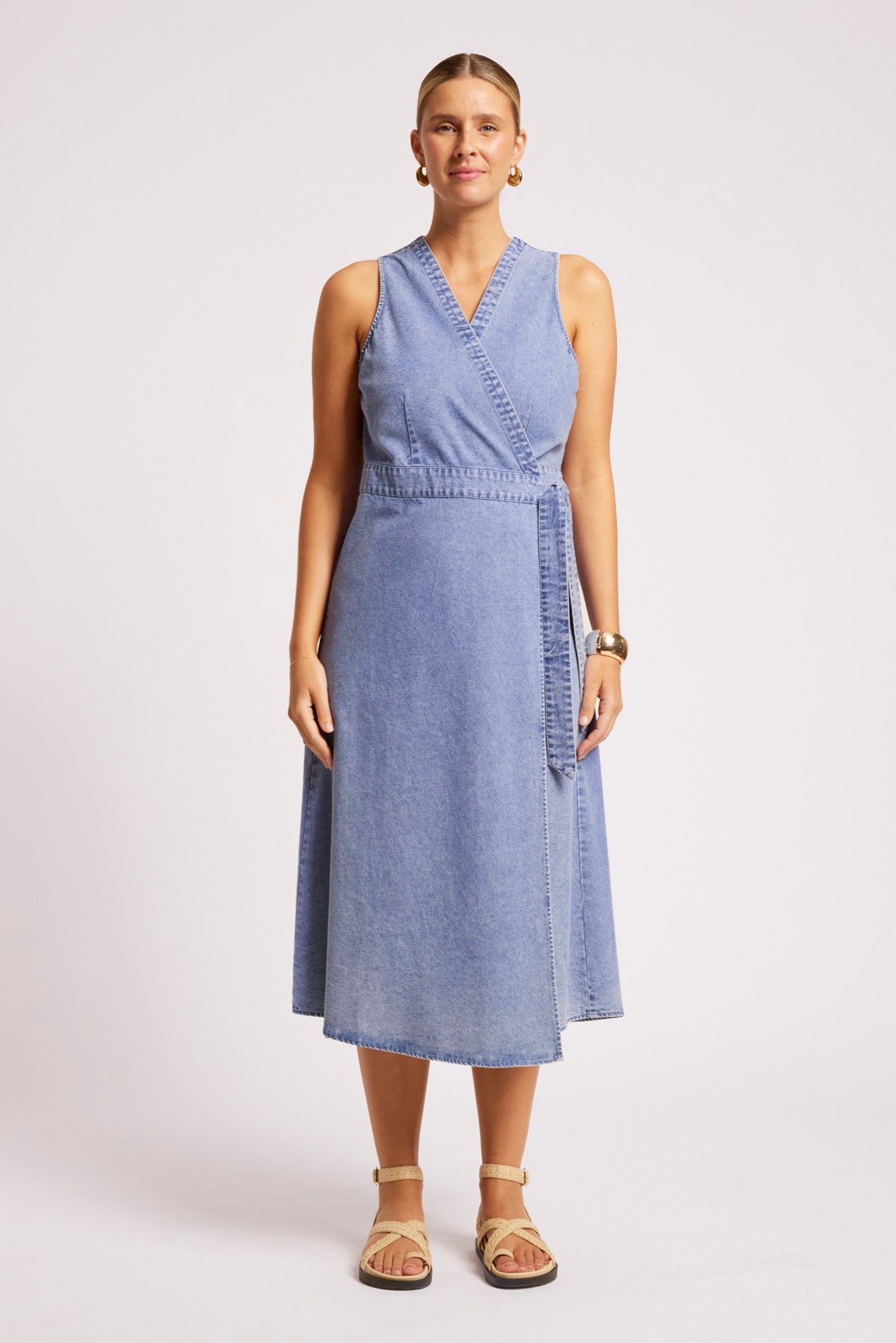 Dusk Denim Wrap Dress - Denim