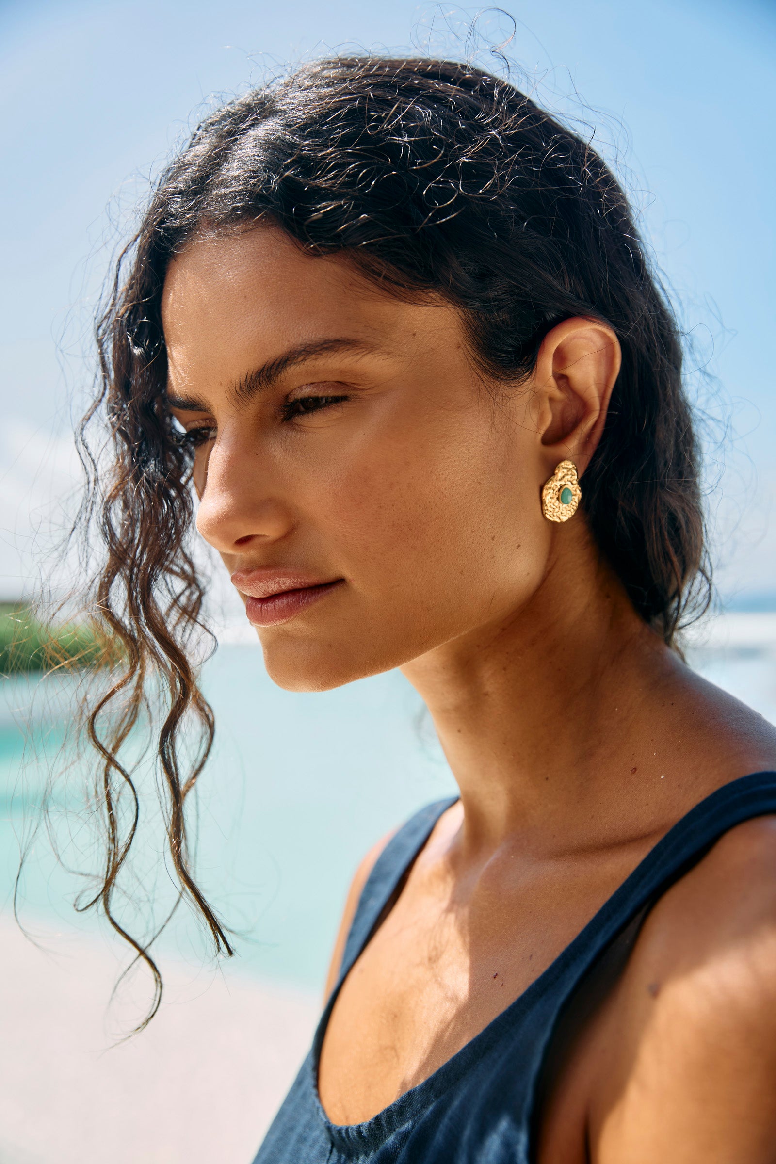 Paloma Earring - Gold / Green