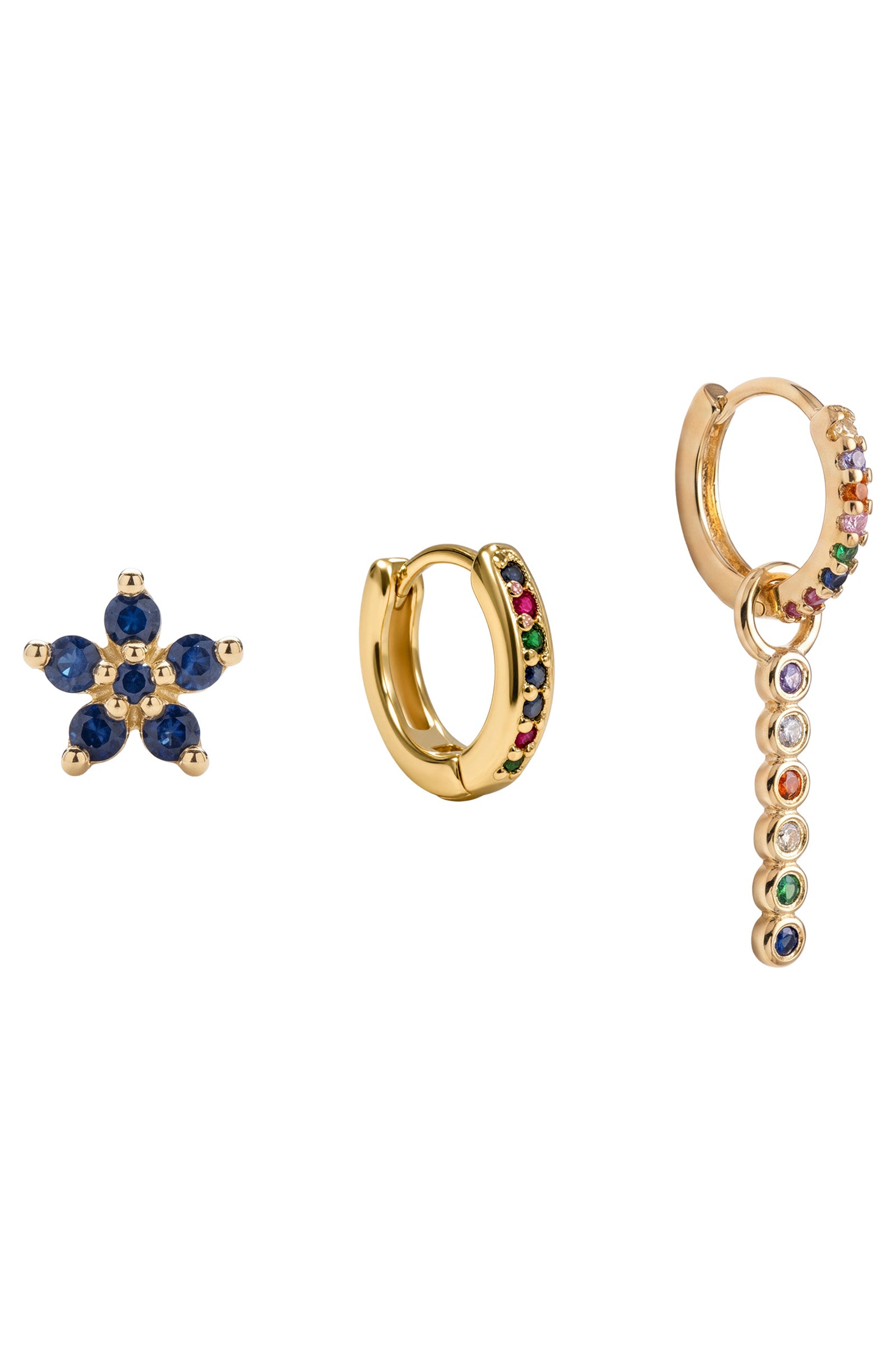 Heritage Trio Earrings - Rainbow