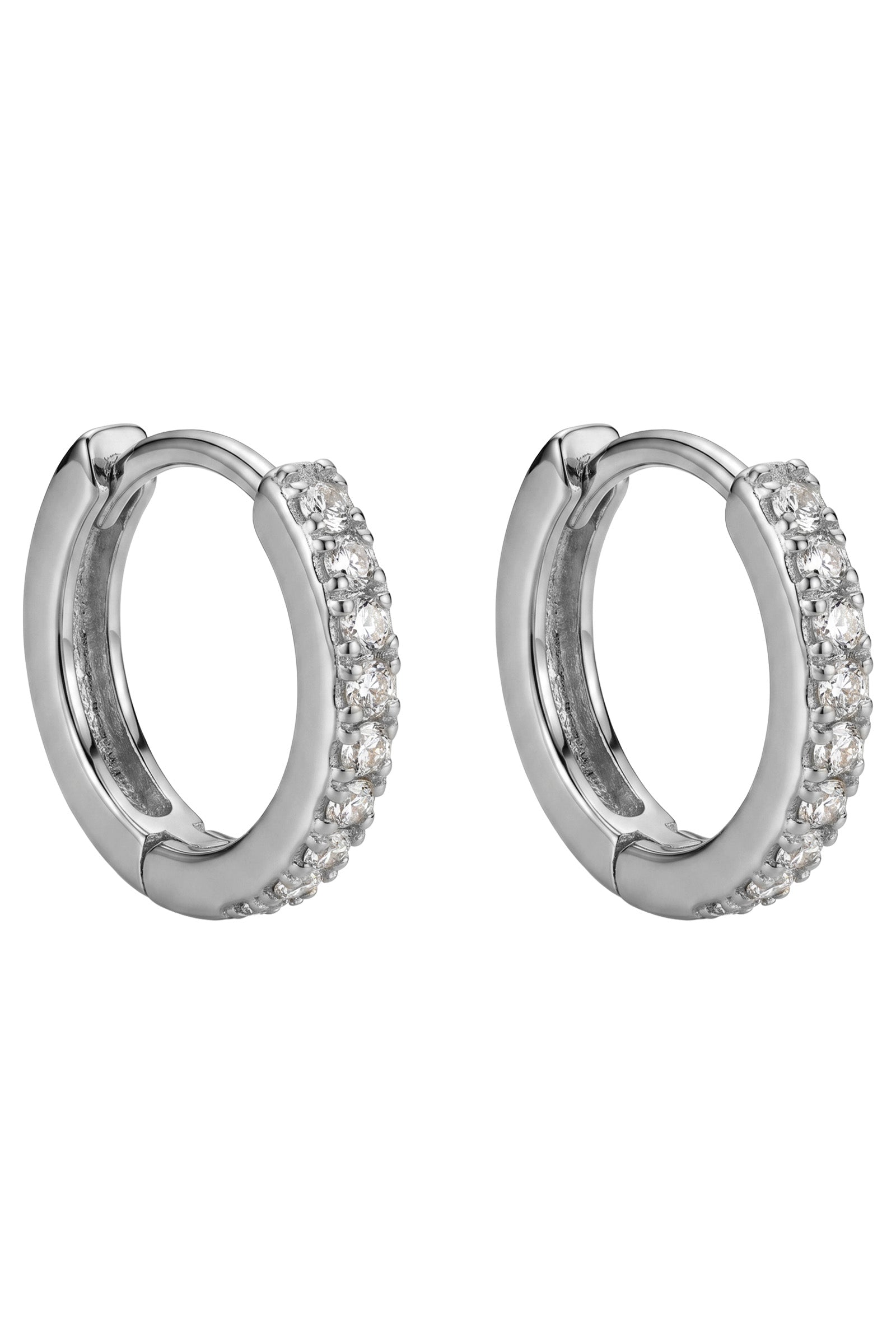 Heritage Earring - Hoop / Diamante Silver