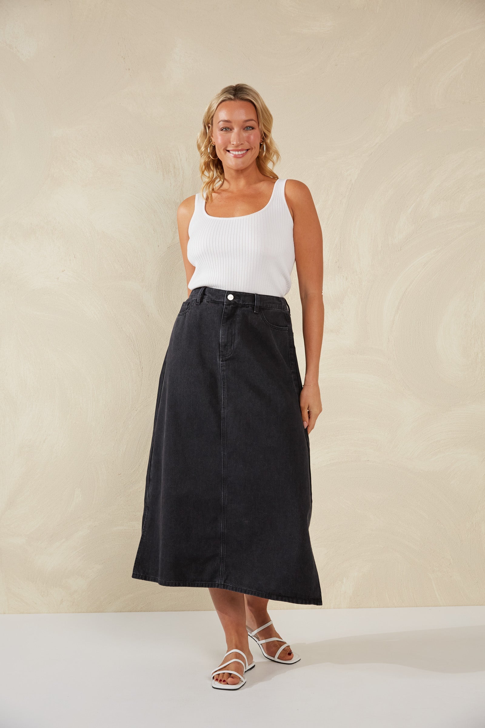 Dalton Denim Skirt Slate - Main Image