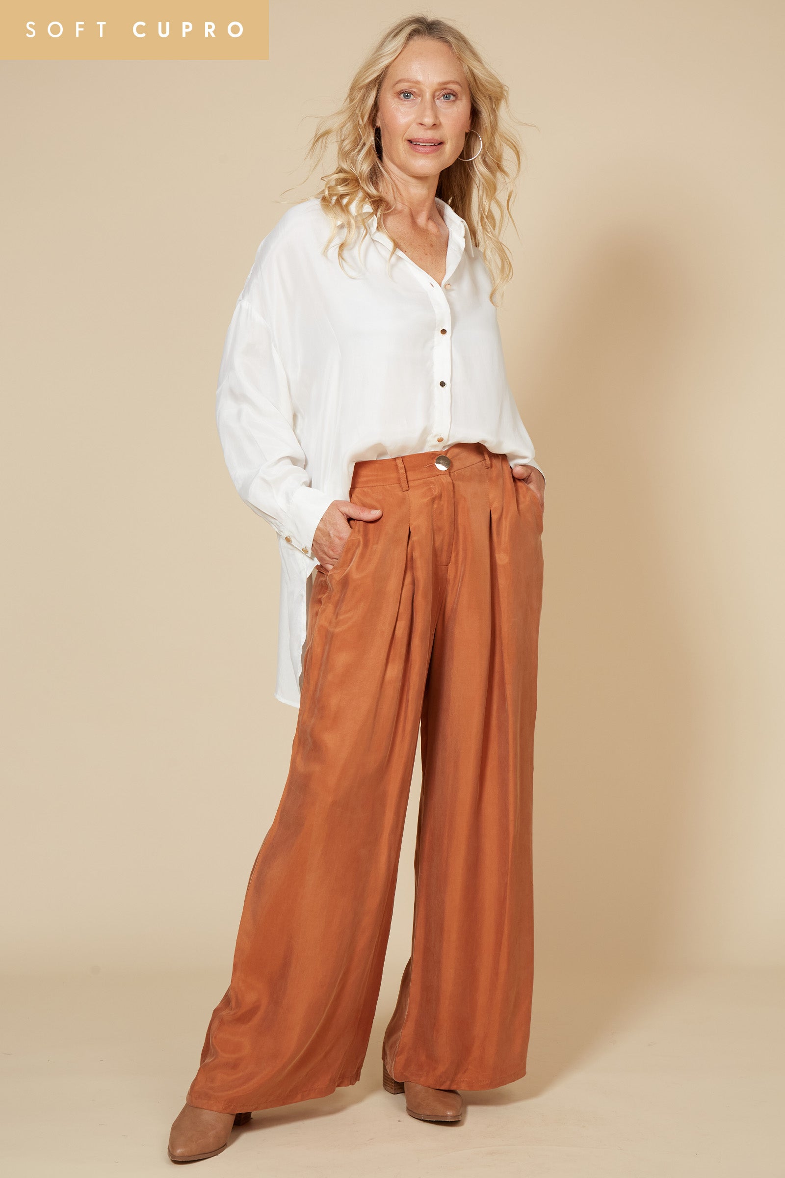 Vienetta Culotte Pant - Caramel - eb&ive Clothing - Pant Wide
