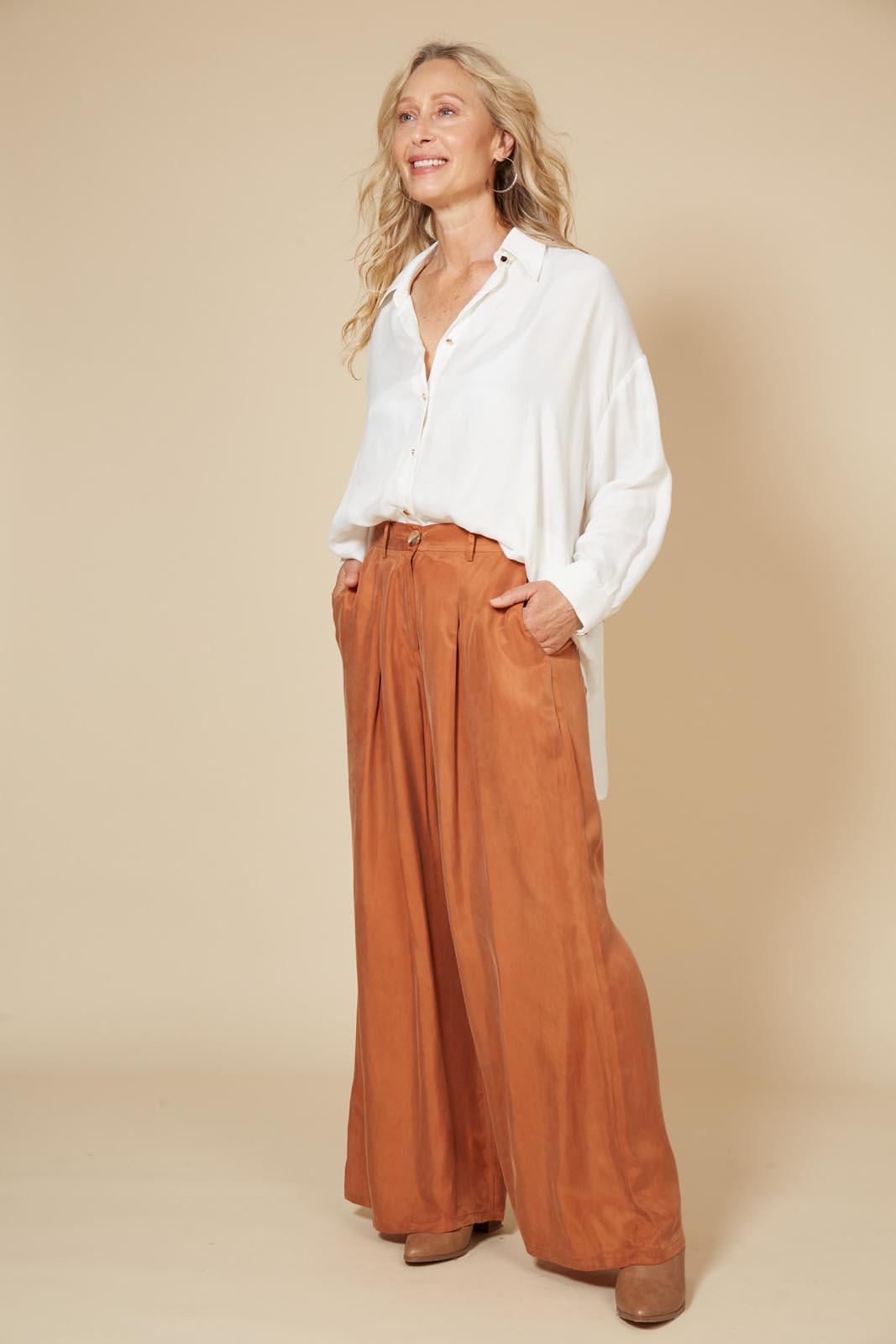 Vienetta Culotte Pant - Caramel - eb&ive Clothing - Pant Wide