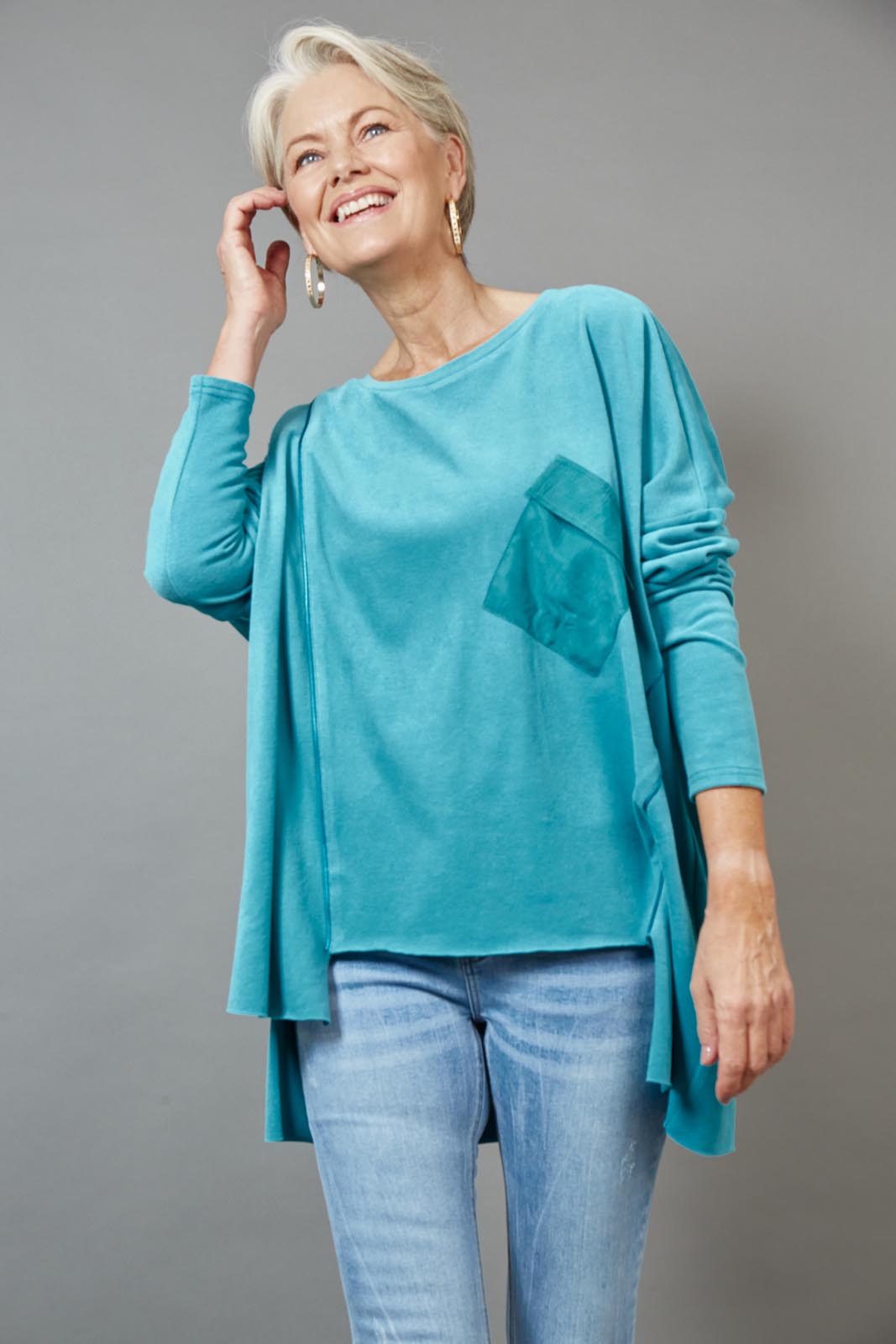 Martini Slouch Top - Teal