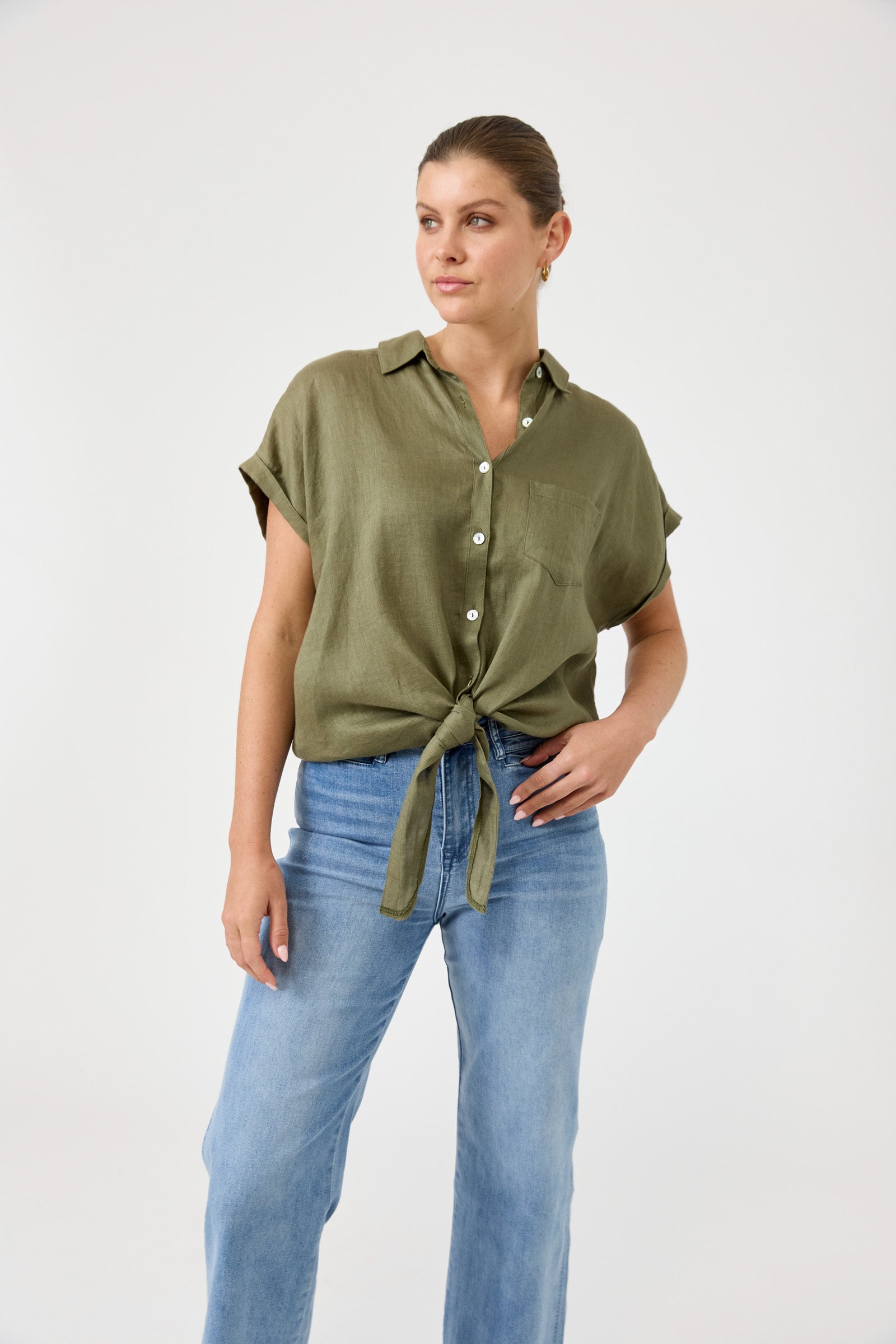 Studio Tie Shirt - Khaki