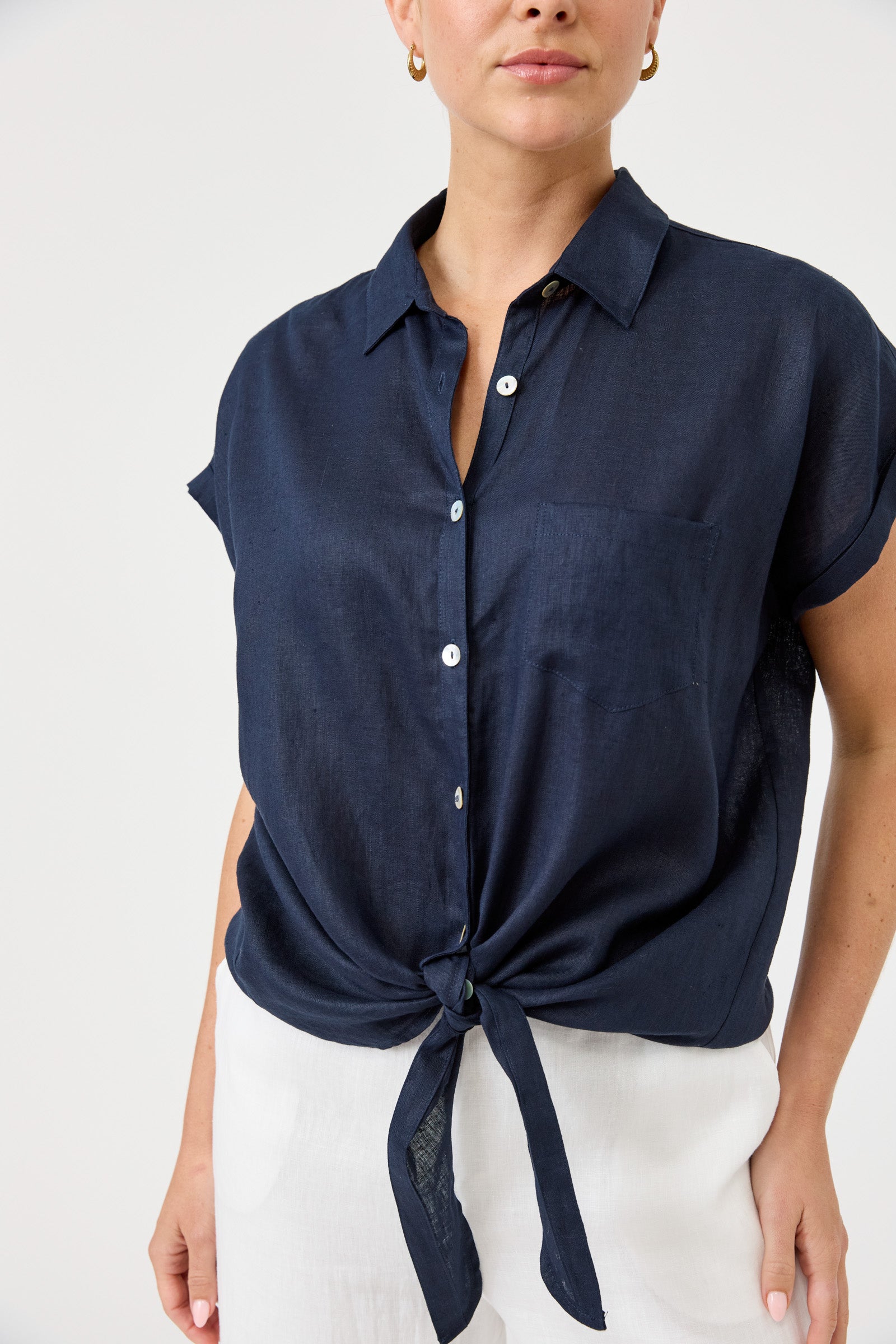 Studio Tie Shirt - Navy