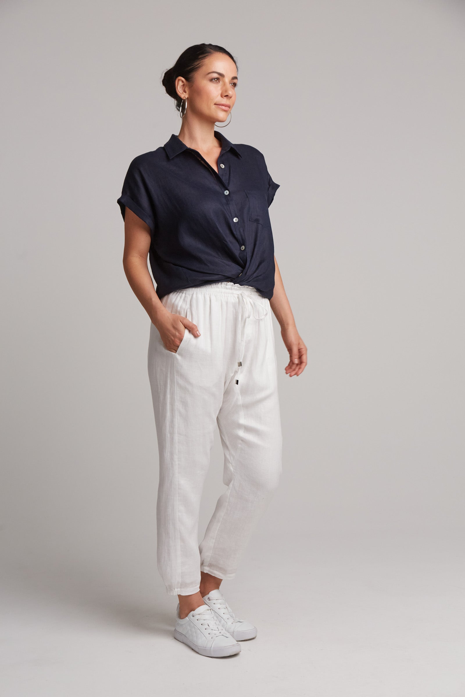 Studio Relaxed Pant - Salt - eb&ive Clothing - Pant Relaxed Linen
