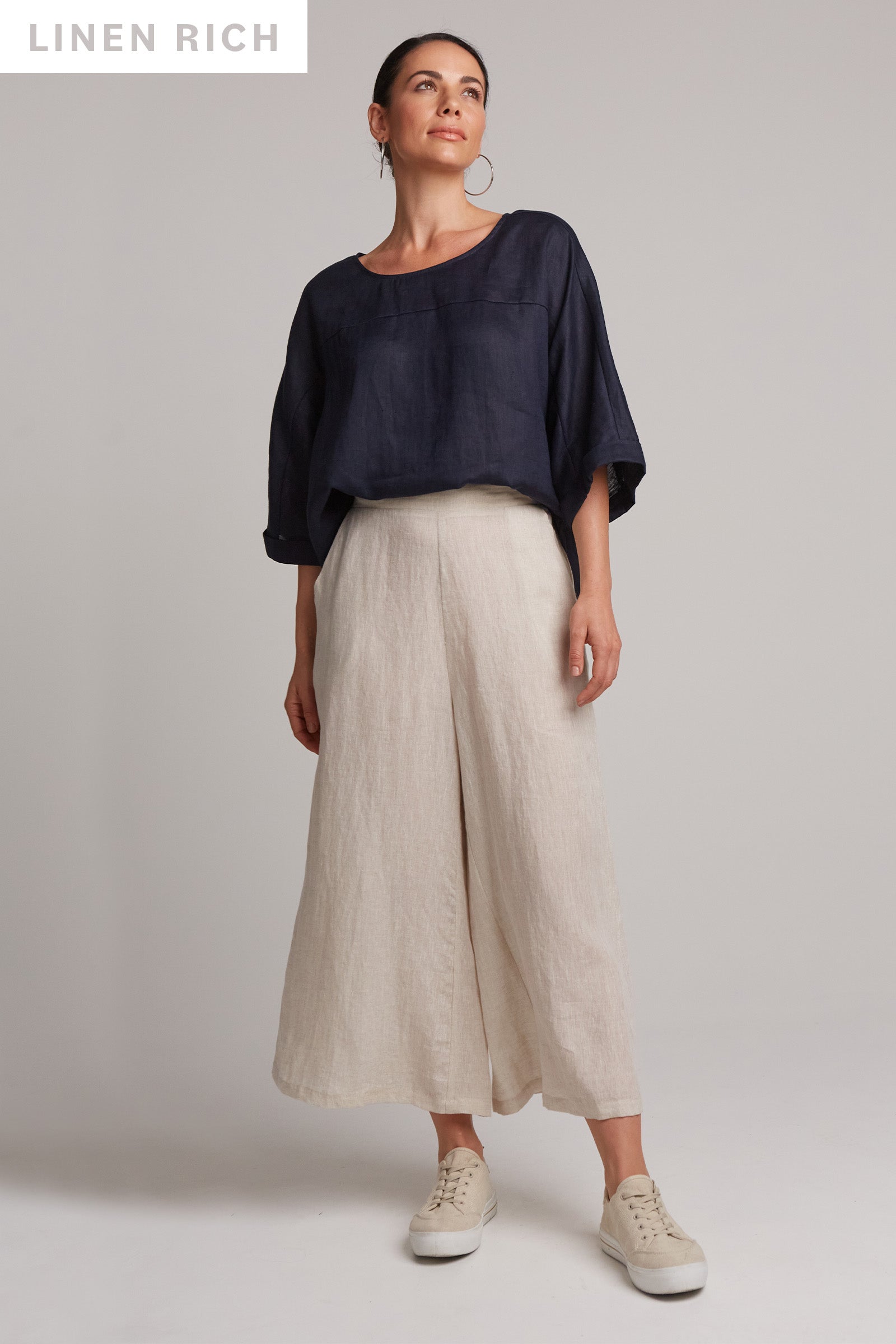 Studio Crop Pant - Tusk - eb&ive Clothing - Pant Relaxed Crop Linen
