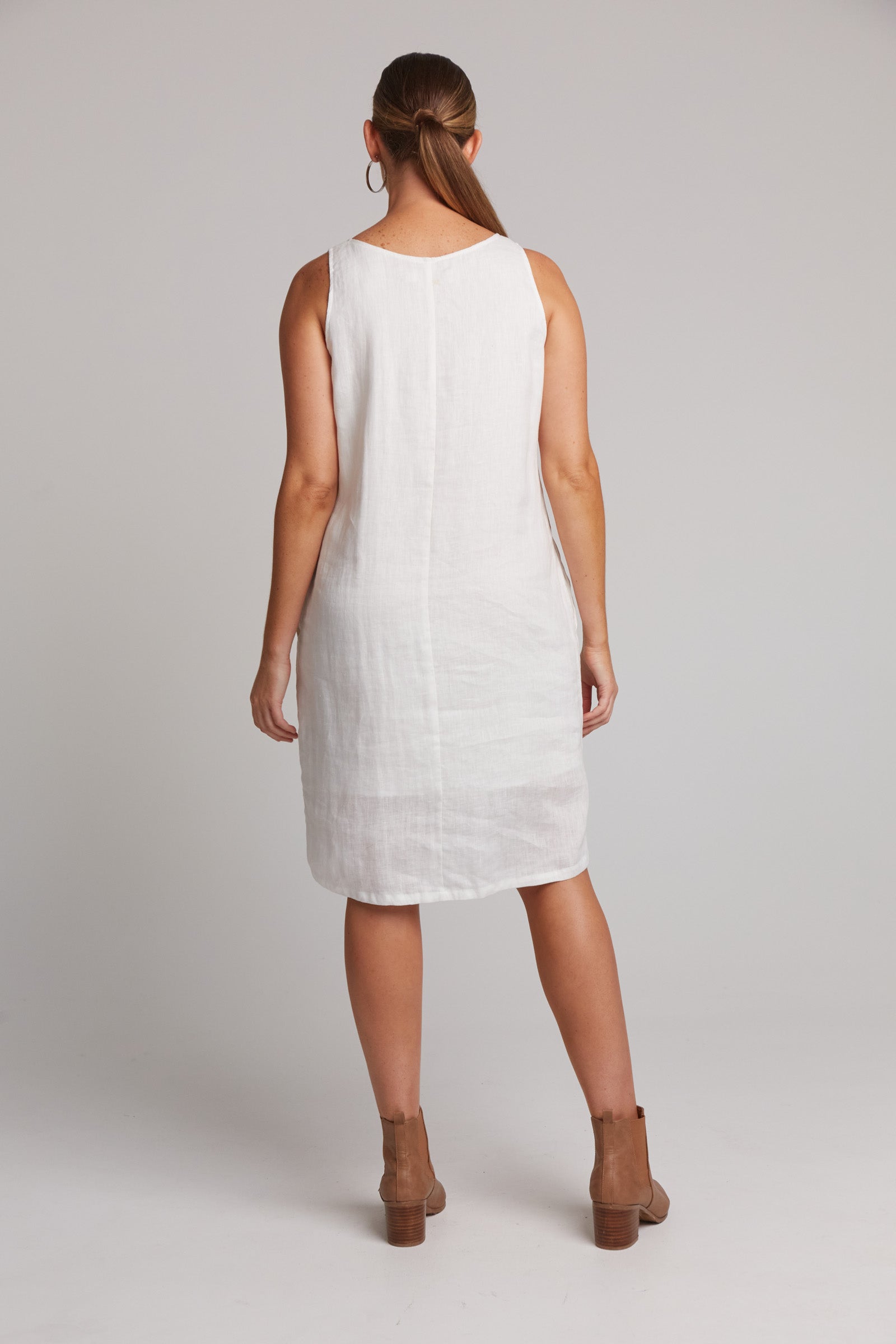 Studio Midi Dress - Salt - eb&ive Clothing - Dress Mid Linen