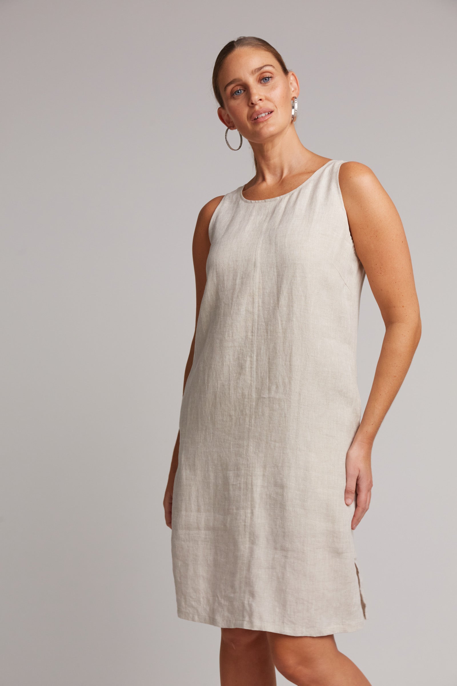 Studio Midi Dress - Tusk - eb&ive Clothing - Dress Mid Linen