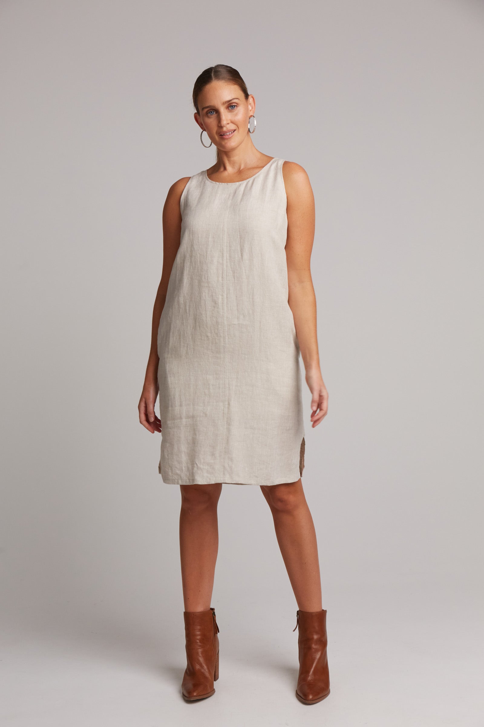 Studio Midi Dress - Tusk - eb&ive Clothing - Dress Mid Linen