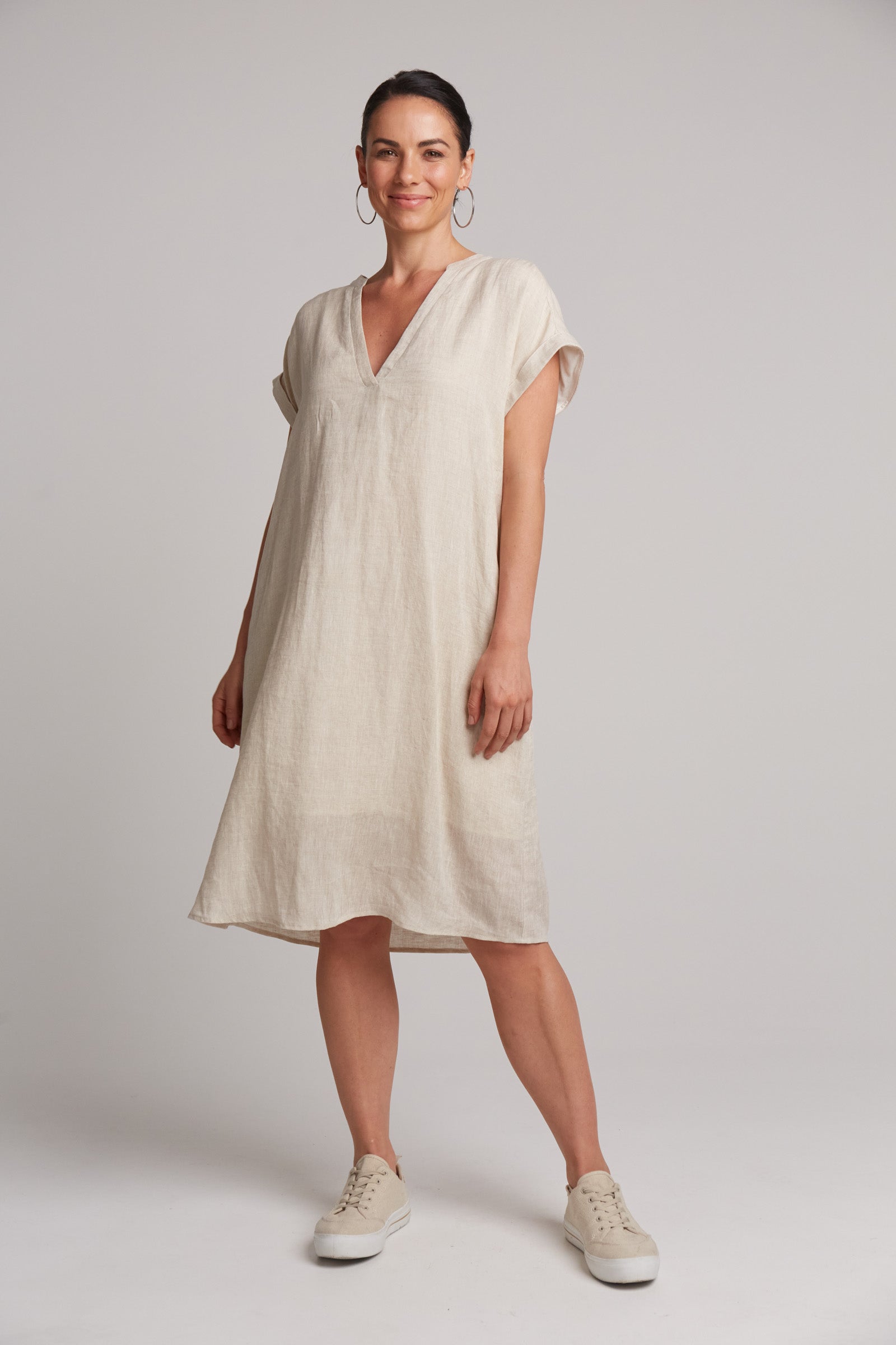 Studio Dress - Tusk - eb&ive Clothing - Dress Mid Linen