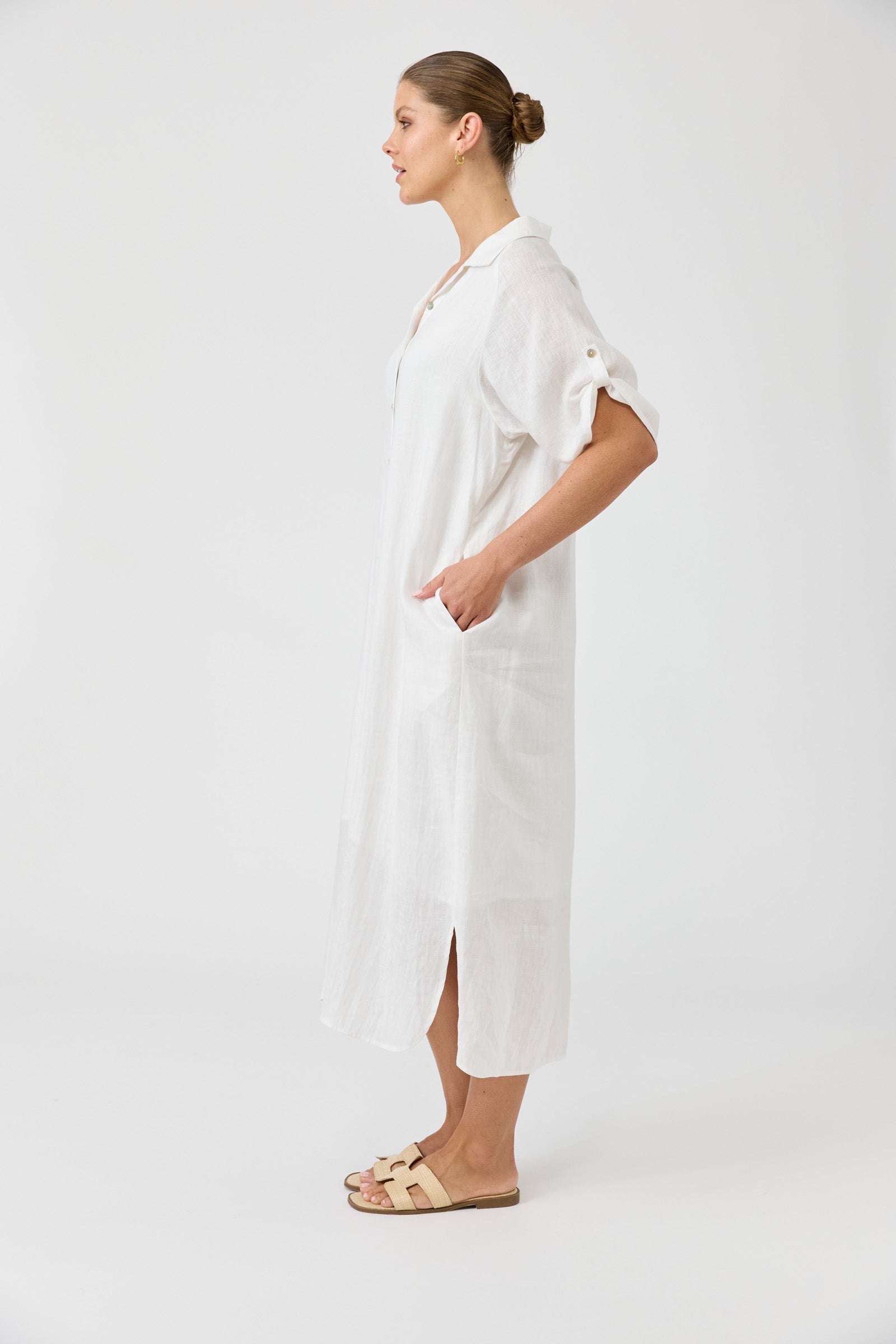 Studio Shirt Dress - Salt