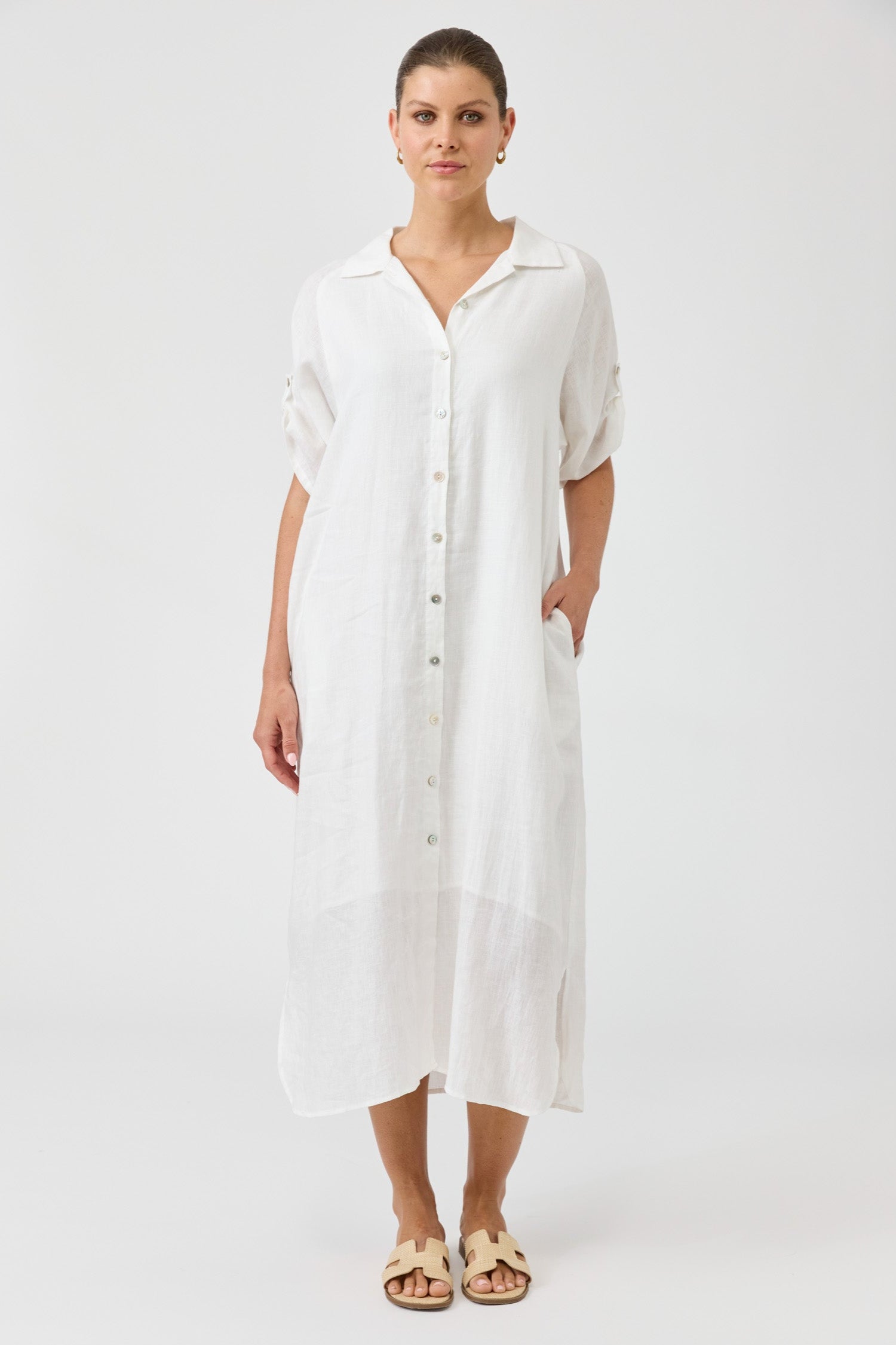 Studio Shirt Dress - Salt