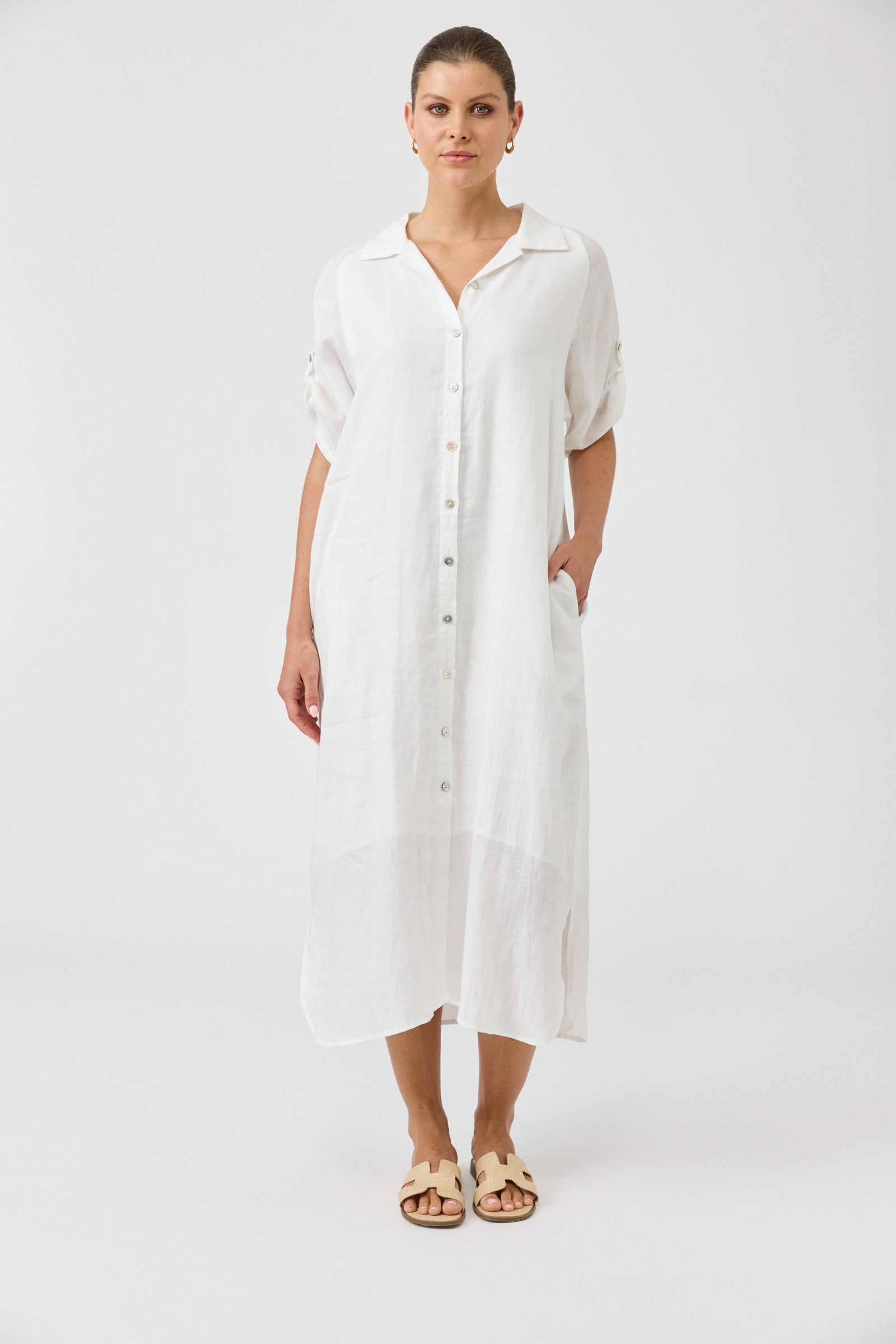 Studio Shirt Dress - Salt