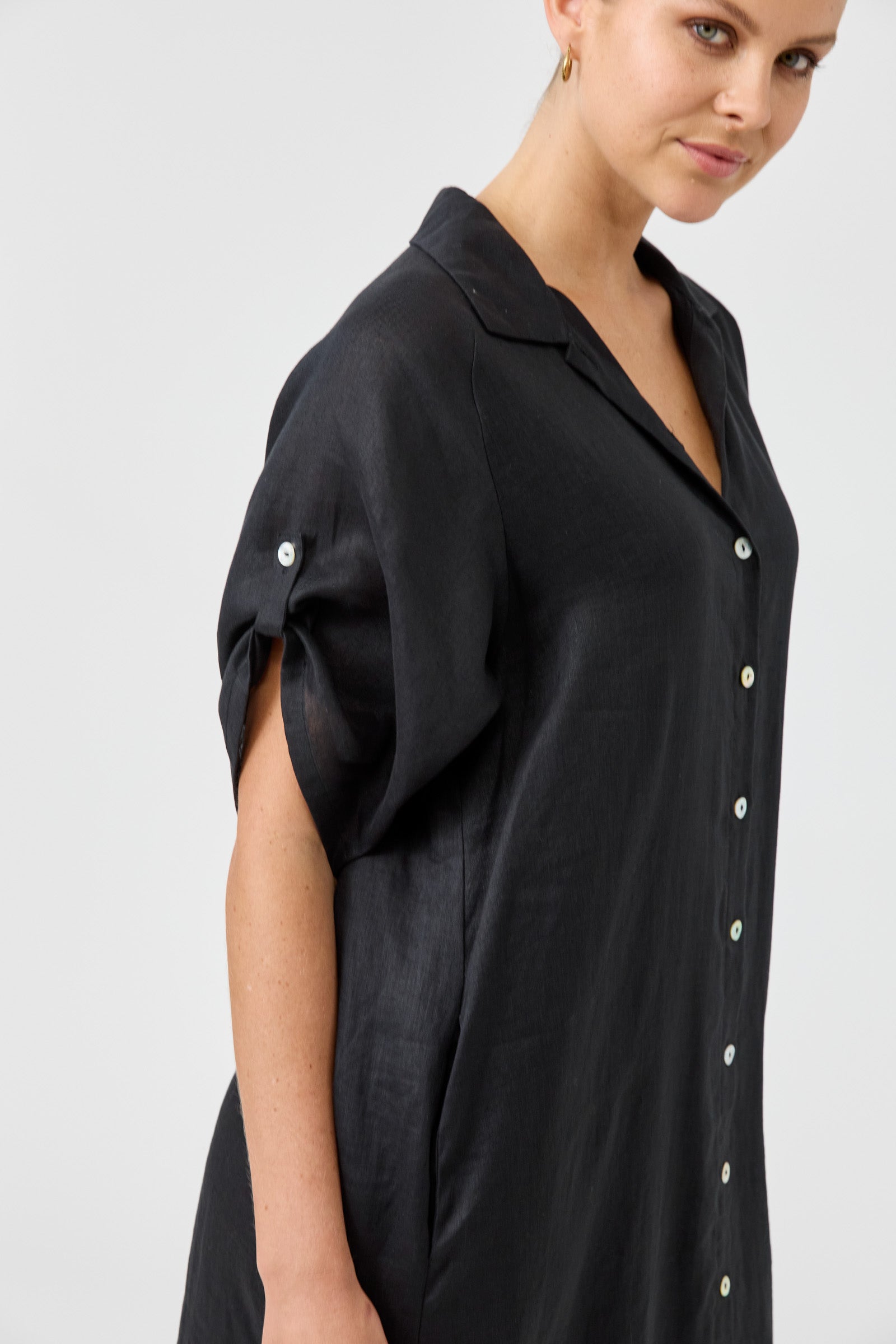 Studio Shirt Dress - Ebony