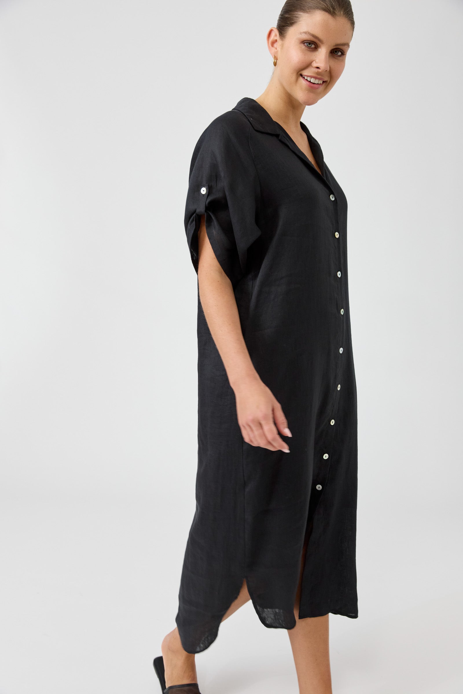 Studio Shirt Dress - Ebony