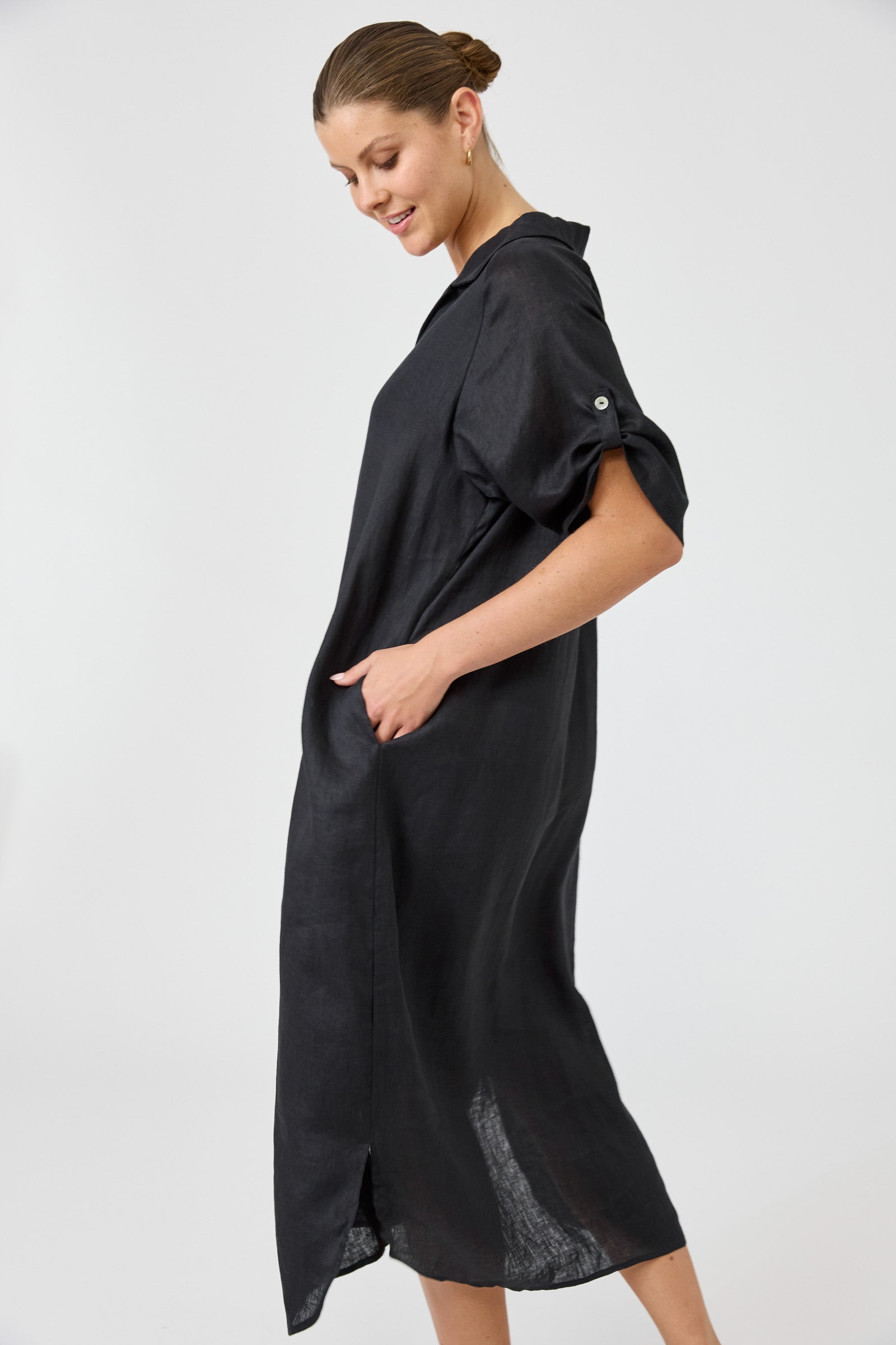 Studio Shirt Dress - Ebony