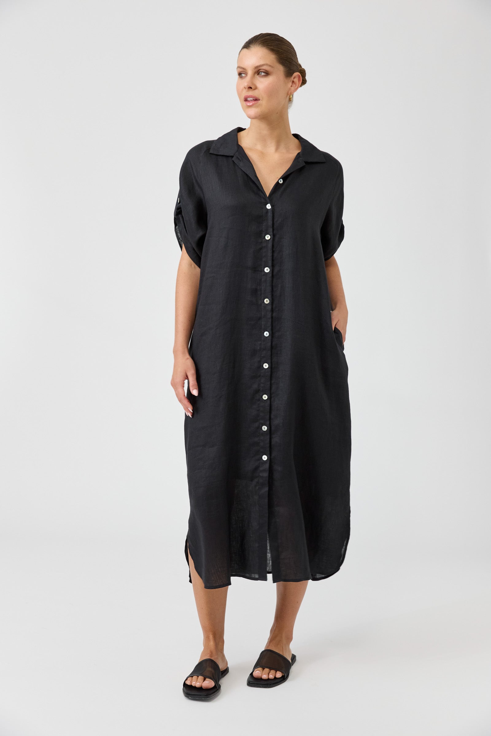 Studio Shirt Dress - Ebony