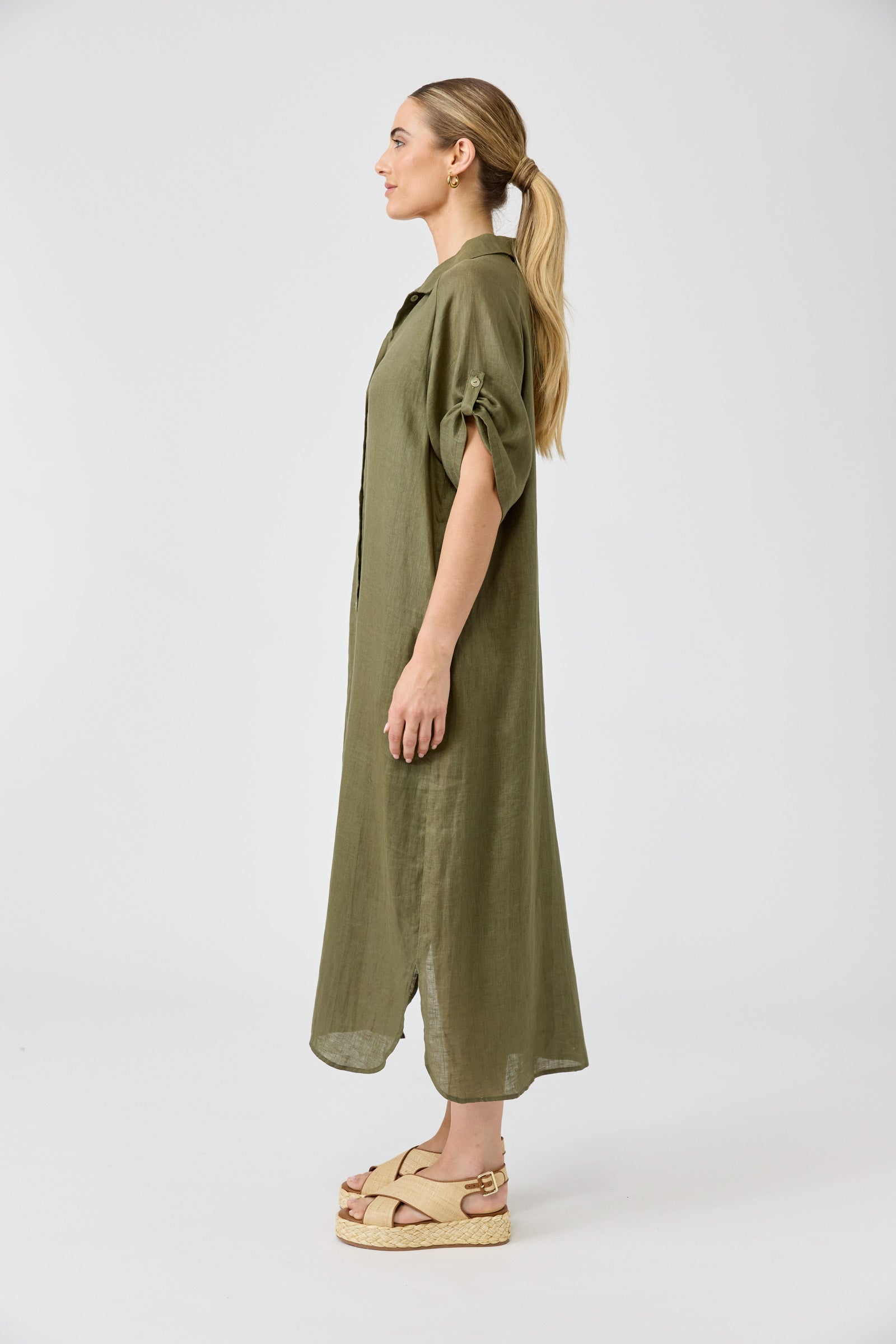 Studio Shirt Dress - Khaki