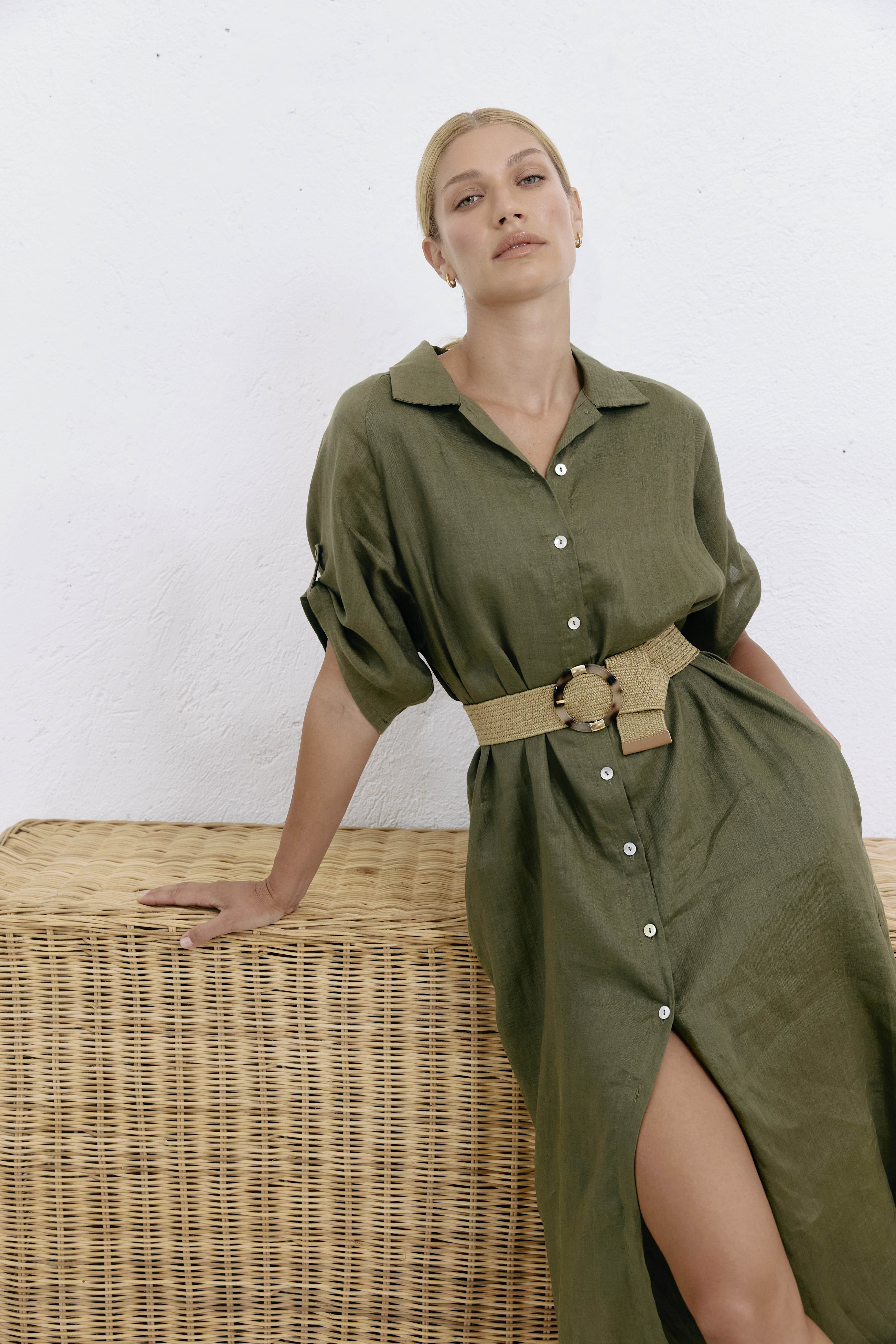 Studio Shirt Dress - Khaki