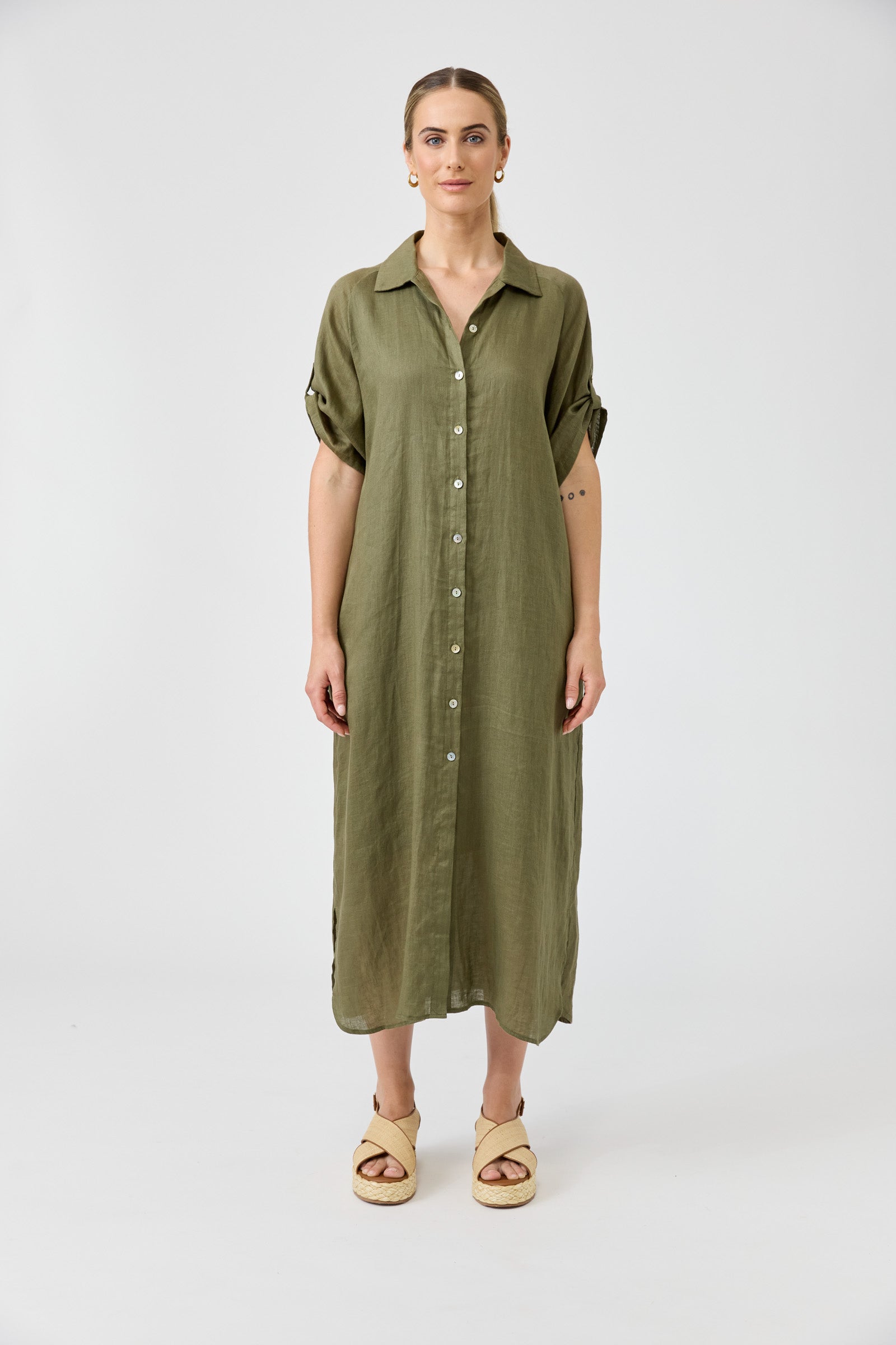 Studio Shirt Dress - Khaki