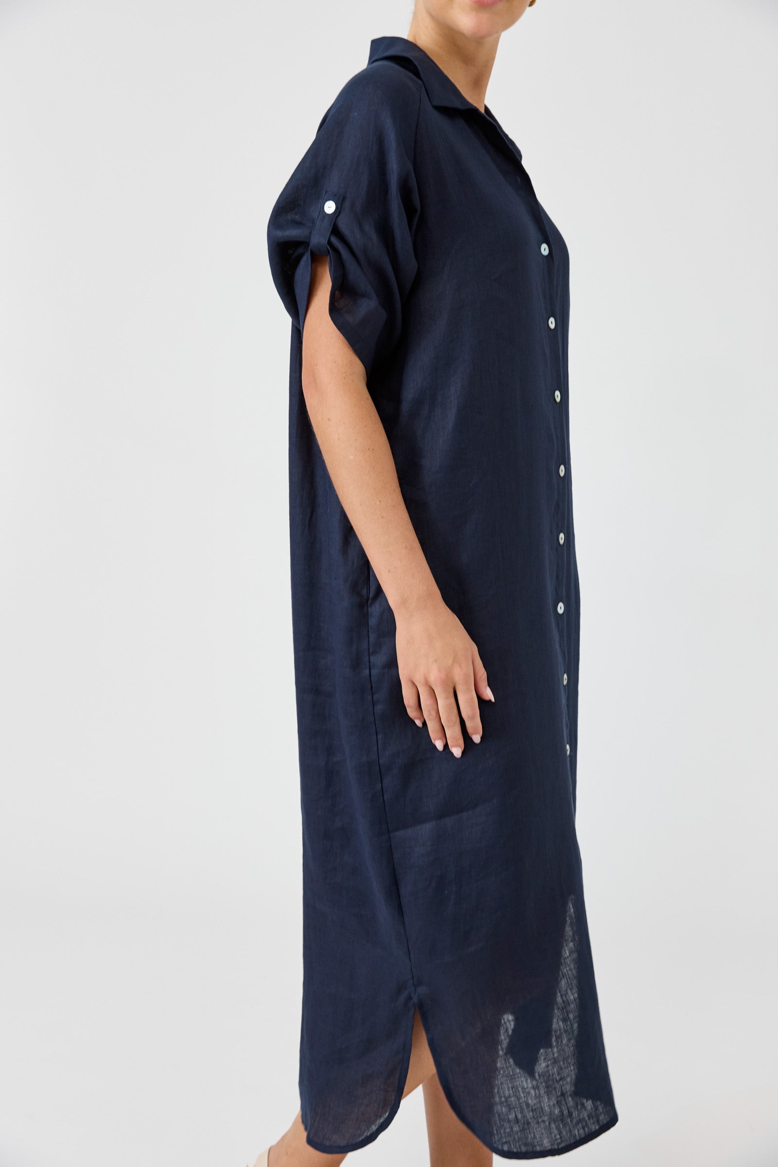 Studio Shirt Dress - Navy