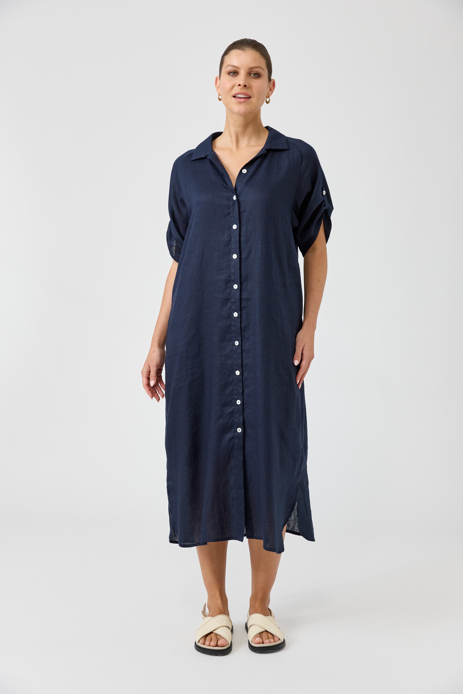 Studio Shirt Dress - Navy