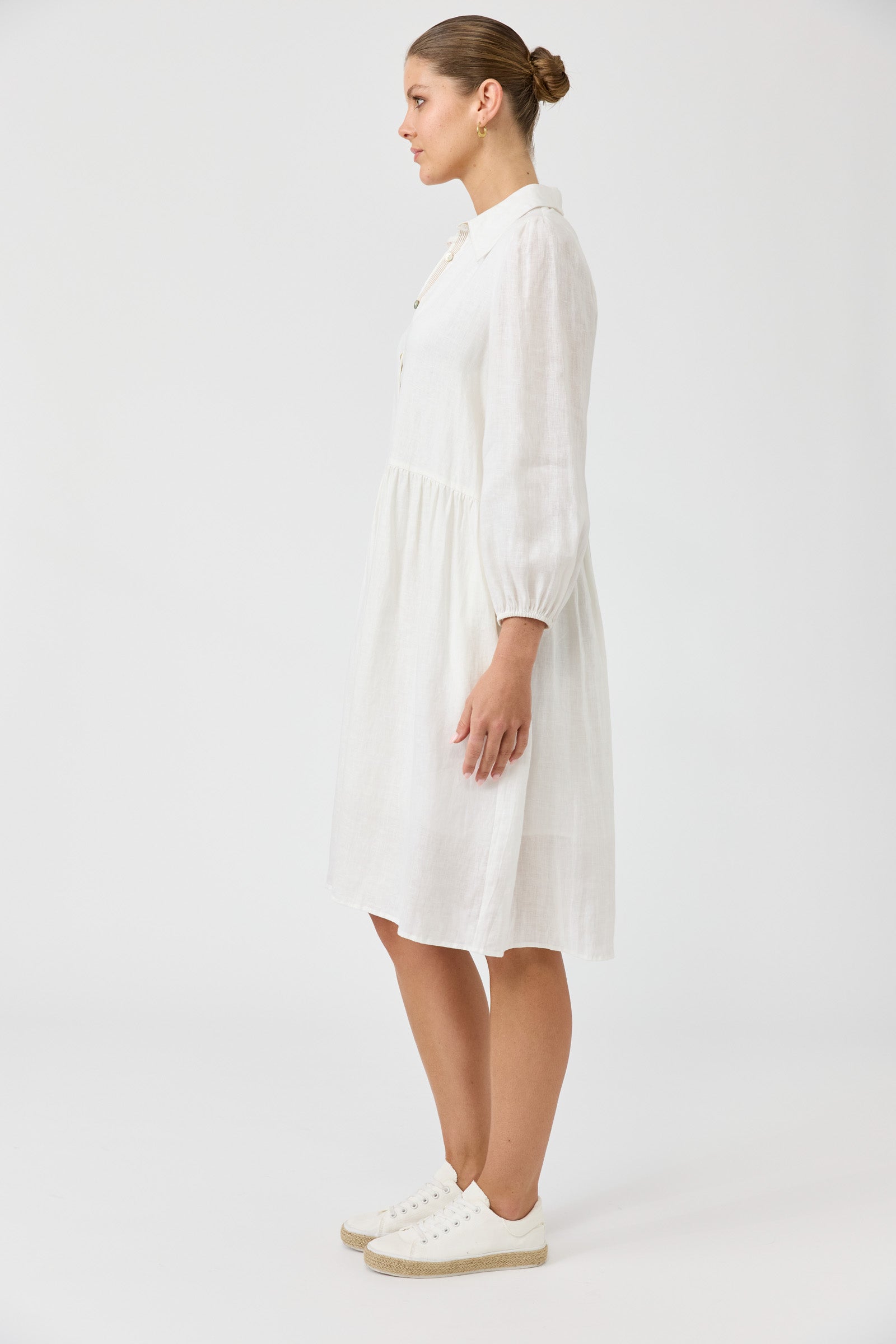 Studio Midi Shirt Dress - Salt