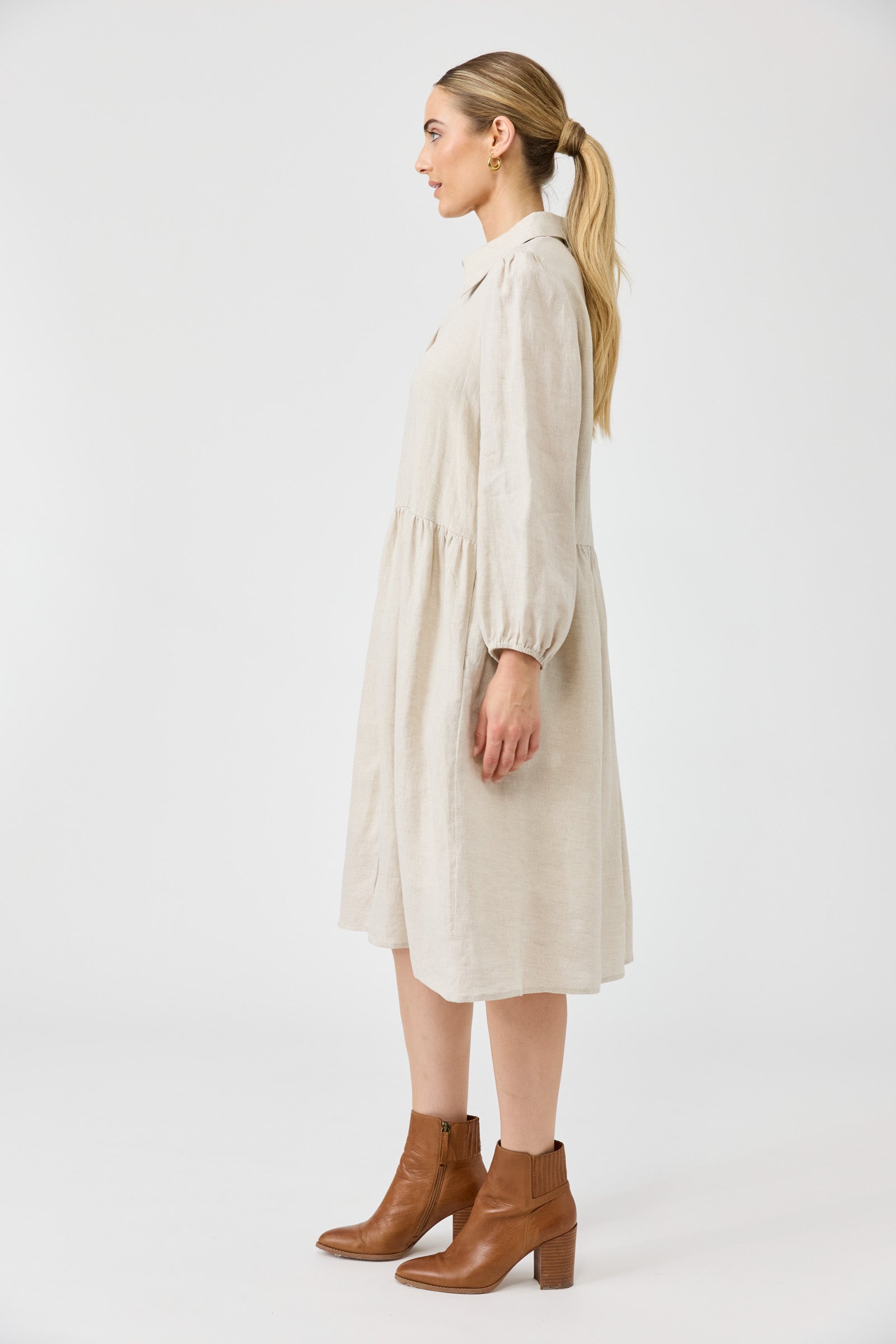 Studio Midi Shirt Dress - Tusk