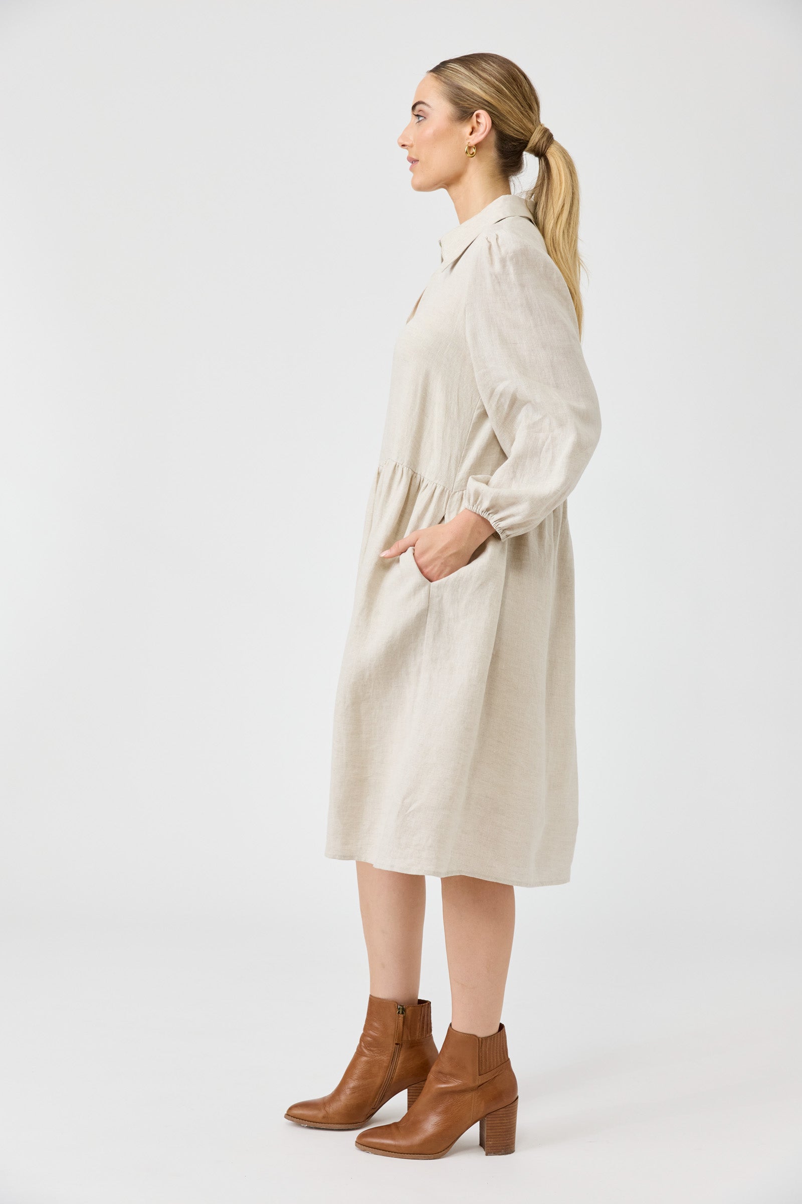 Studio Midi Shirt Dress - Tusk