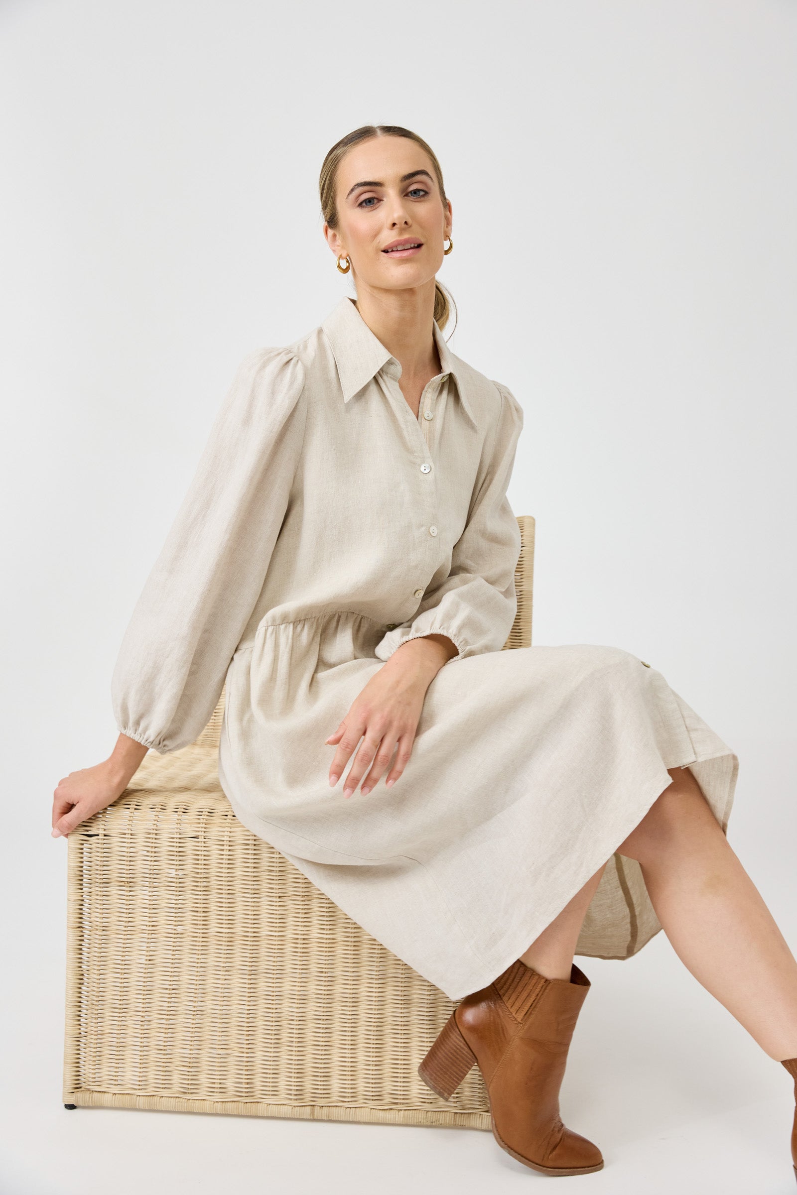 Studio Midi Shirt Dress - Tusk