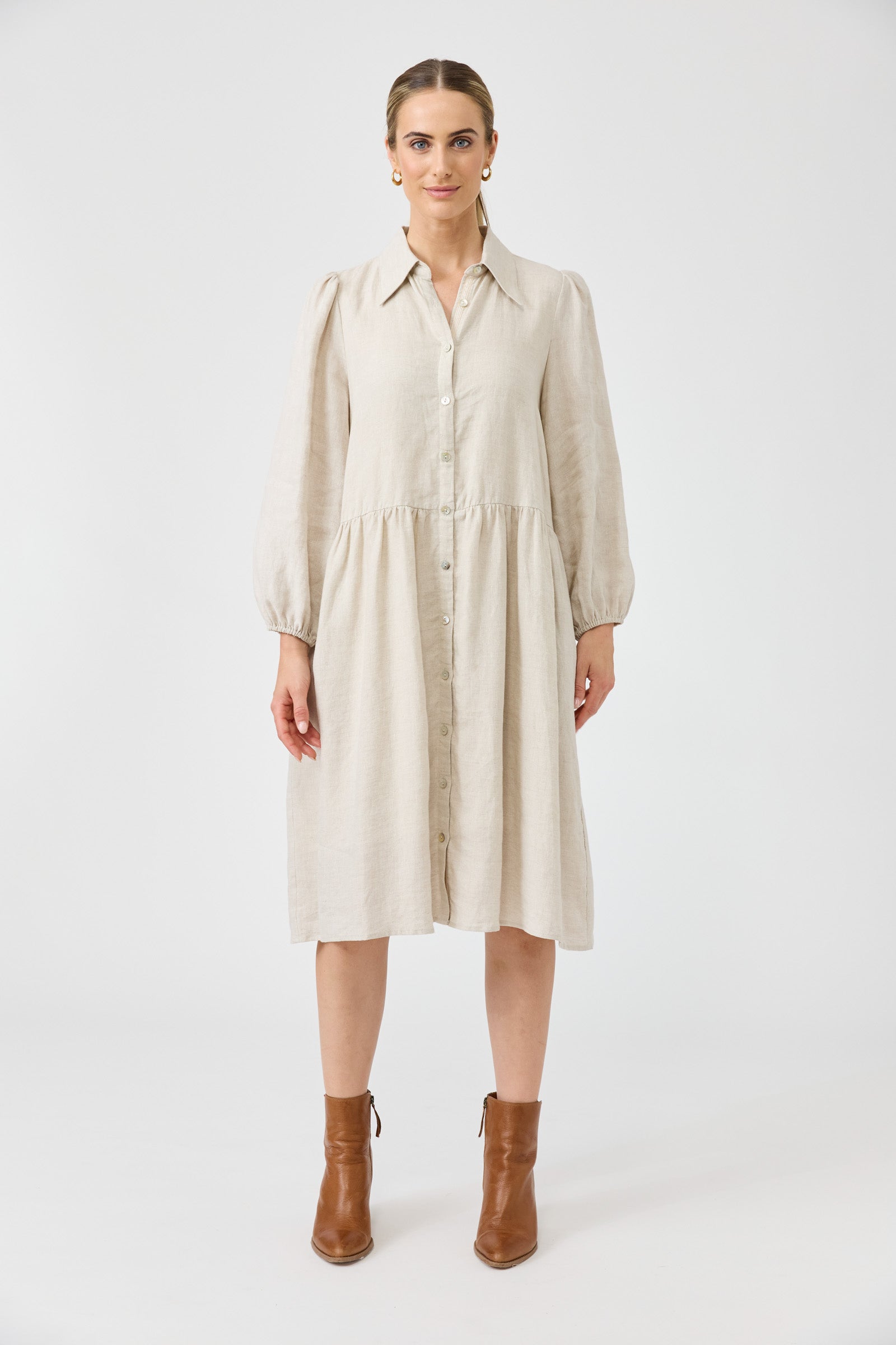 Studio Midi Shirt Dress - Tusk