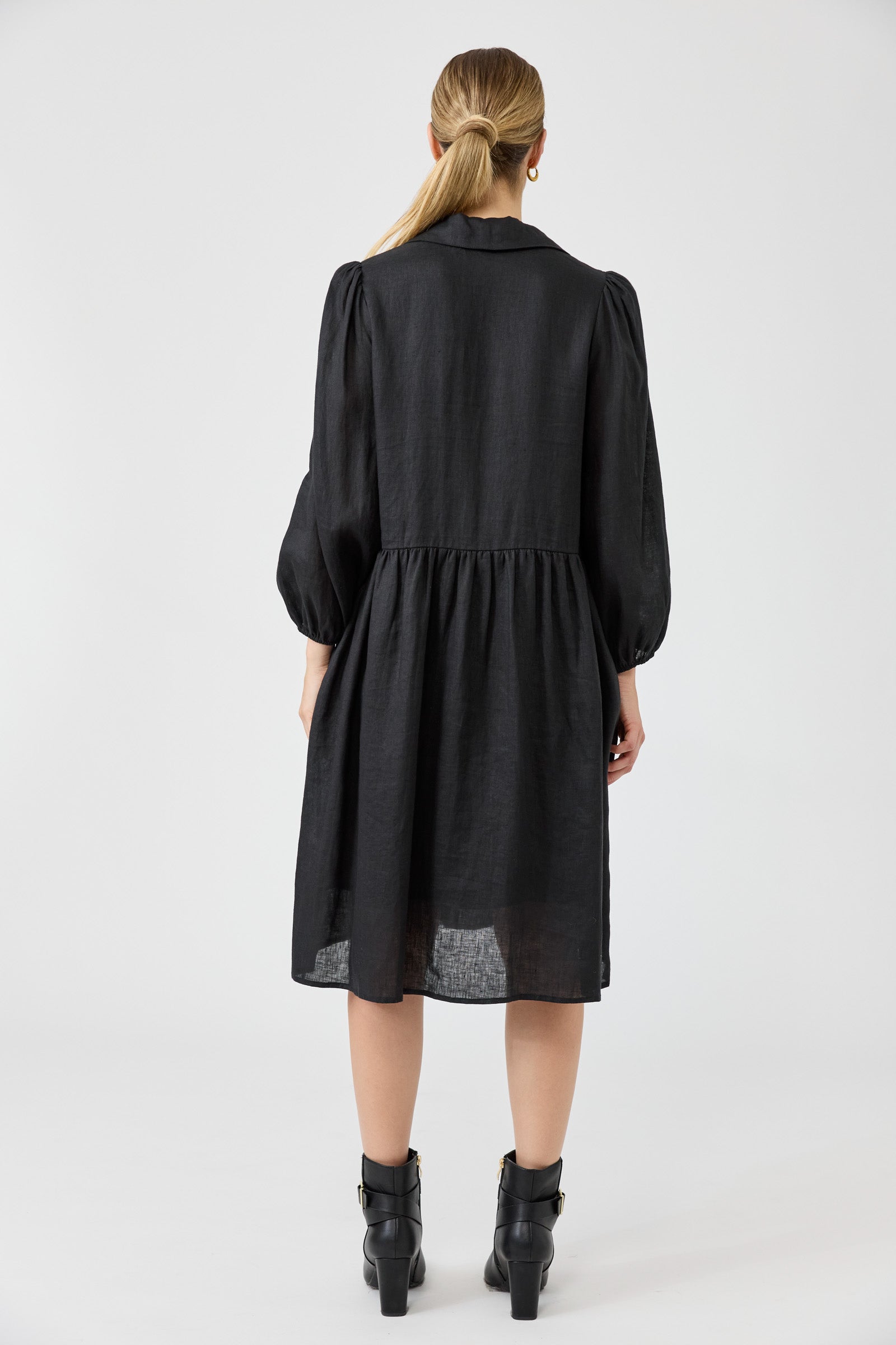 Studio Midi Shirt Dress - Ebony