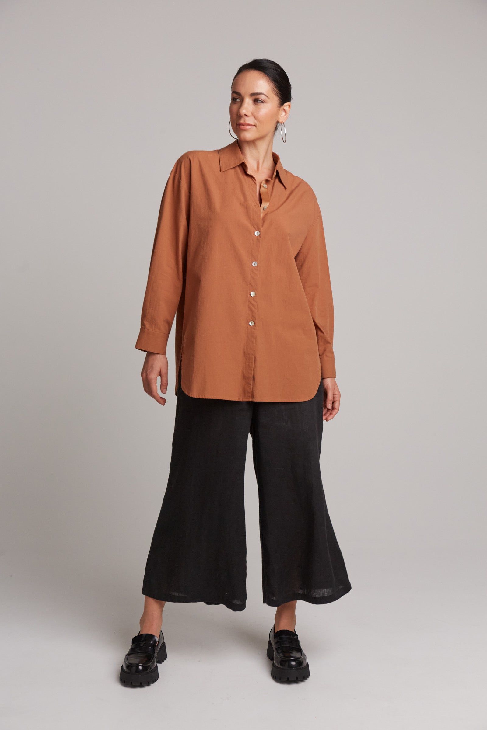 Studio Oversize Shirt - Cinnamon - eb&ive Clothing - Shirt L/S