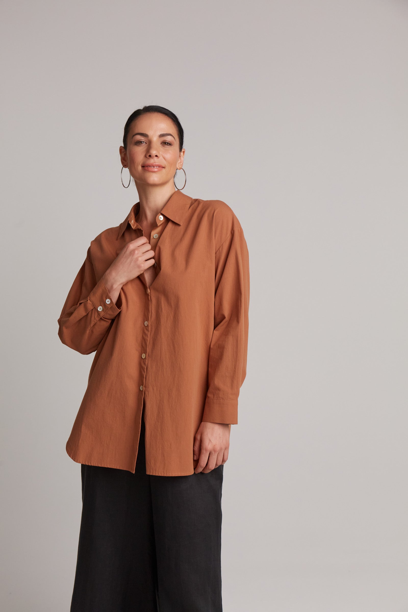Studio Oversize Shirt - Cinnamon - eb&ive Clothing - Shirt L/S