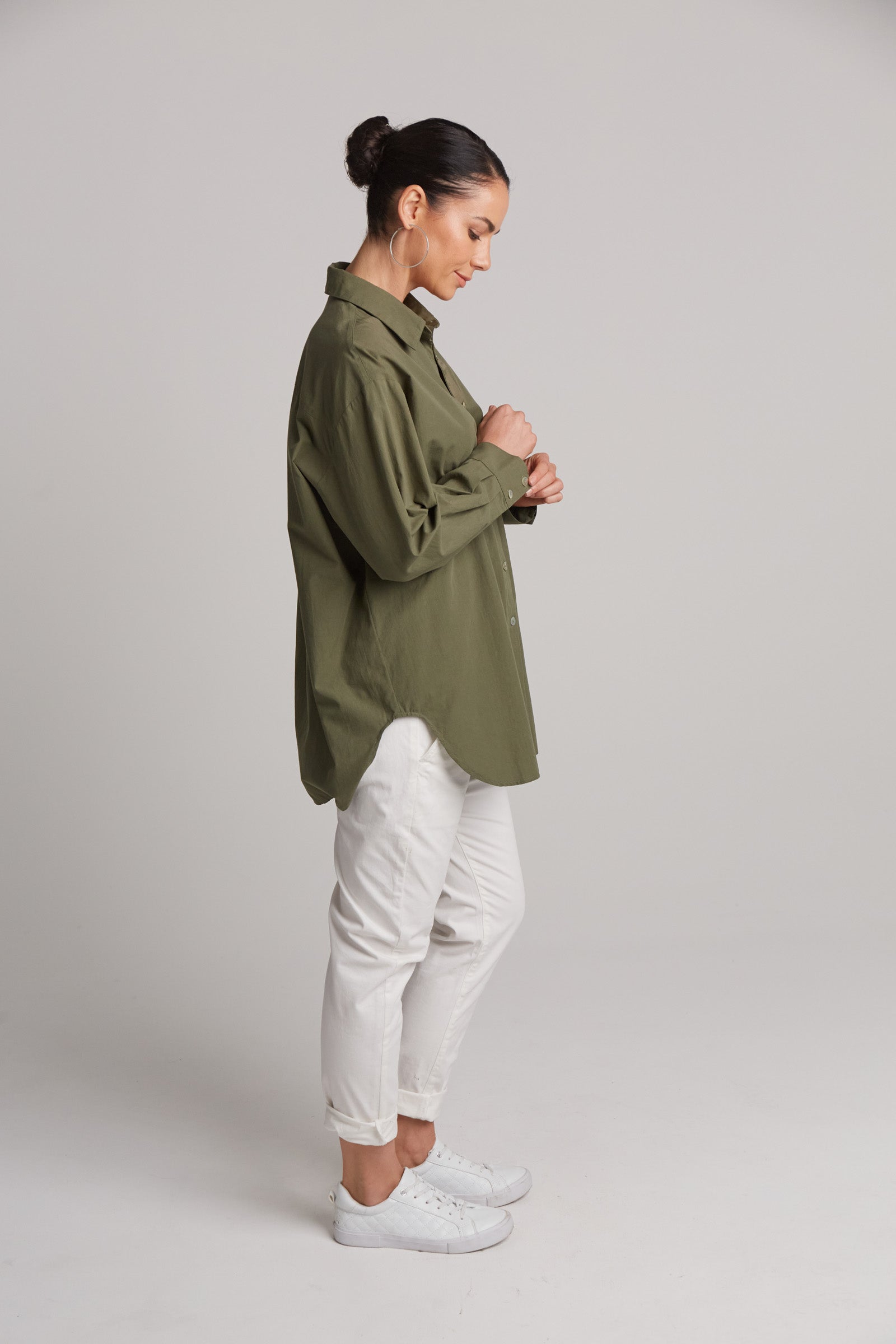 Studio Oversize Shirt - Khaki - eb&ive Clothing - Shirt L/S