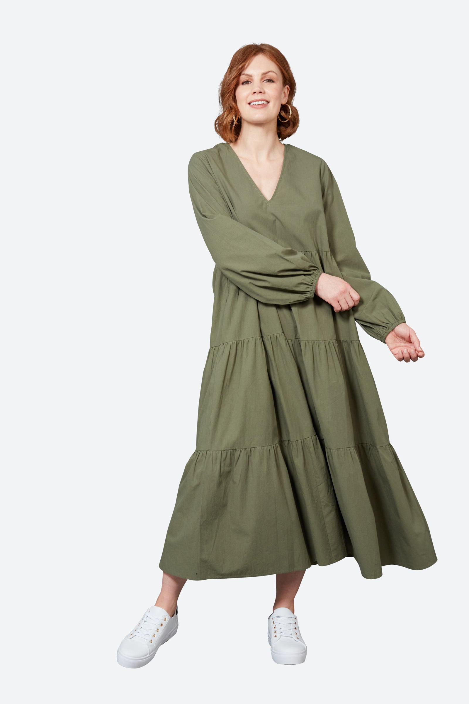 Studio Tiered Maxi - Khaki - eb&ive Clothing - Dress Maxi