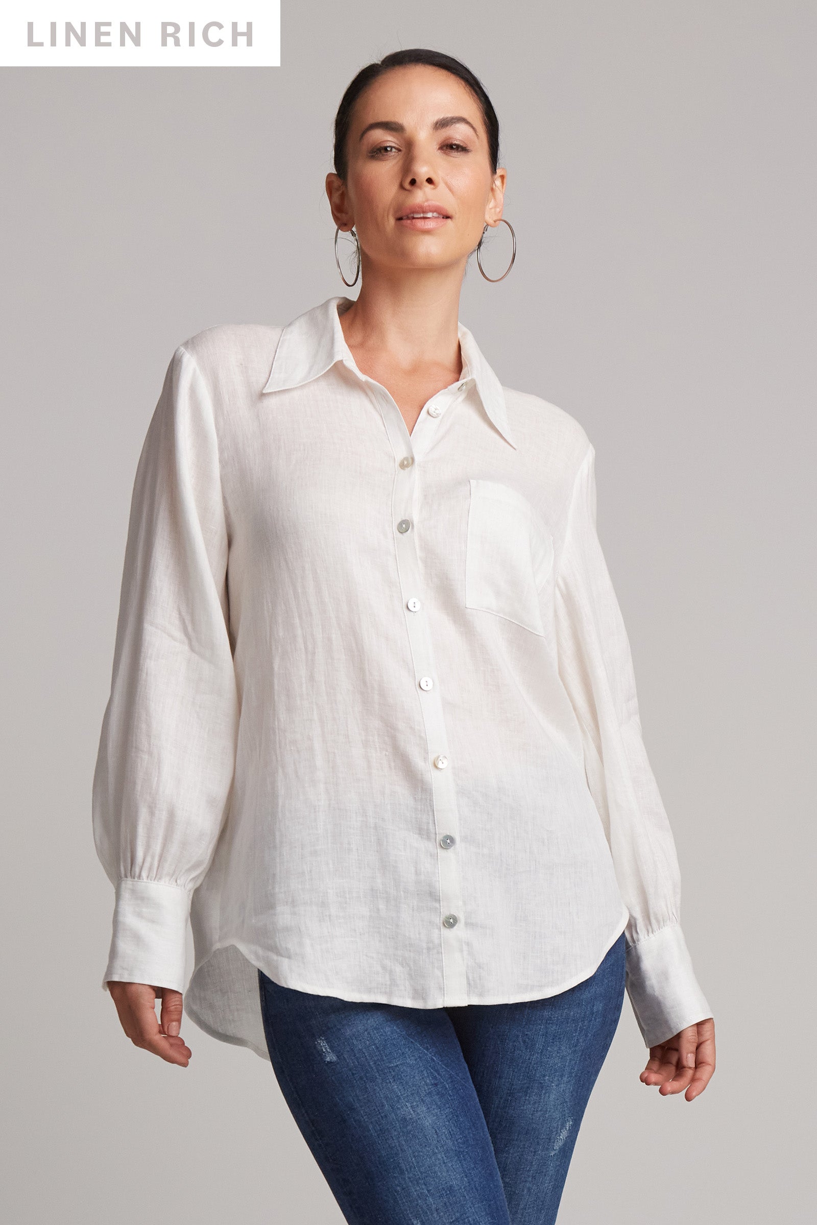Studio Shirt - Salt - eb&ive Clothing - Shirt L/S Linen