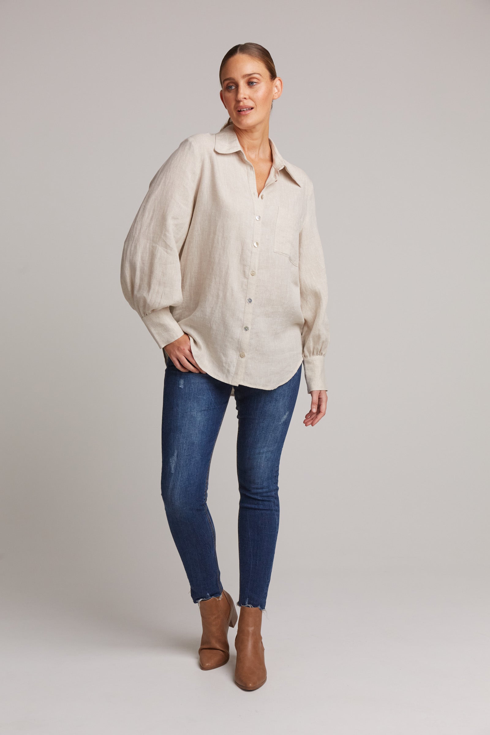 Studio Shirt - Tusk - eb&ive Clothing - Shirt L/S Linen