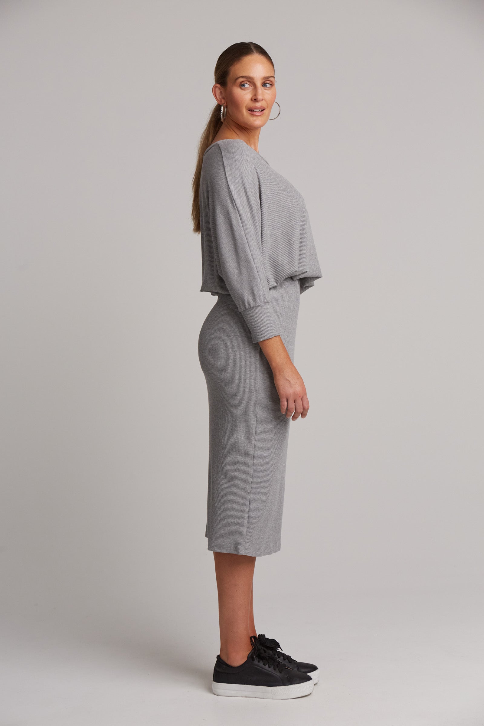 Grey jersey shop skirt