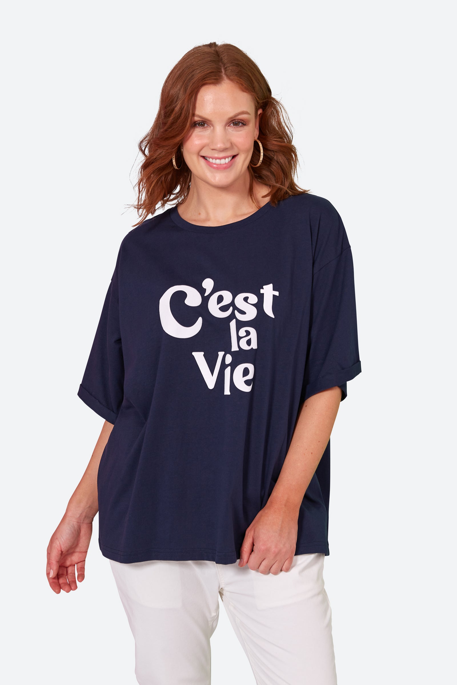 C'est La Vie Tshirt - Sapphire - eb&ive Clothing - Top Tshirt S/S One Size