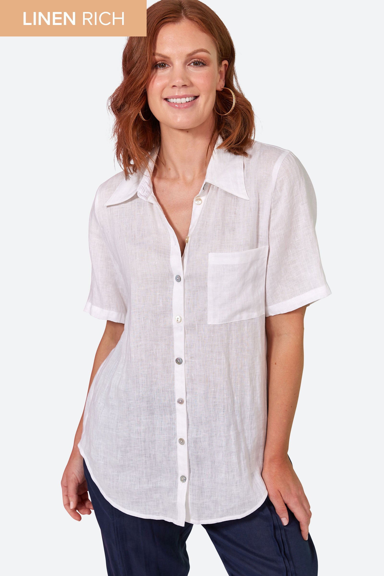 La Vie Shirt - Blanc - eb&ive Clothing - Shirt S/S Linen
