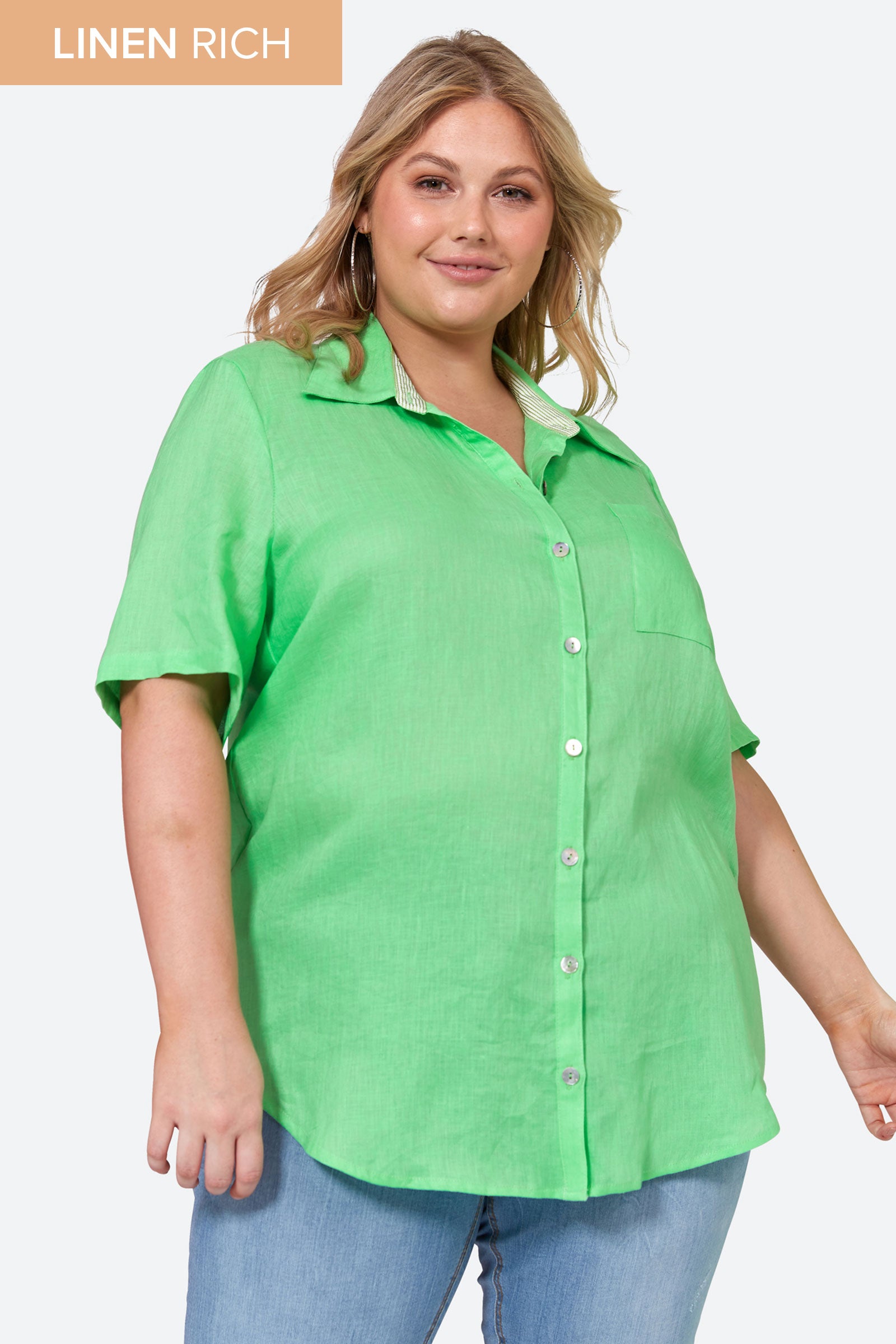 La Vie Shirt - Kiwi - eb&ive Clothing - Shirt S/S Linen