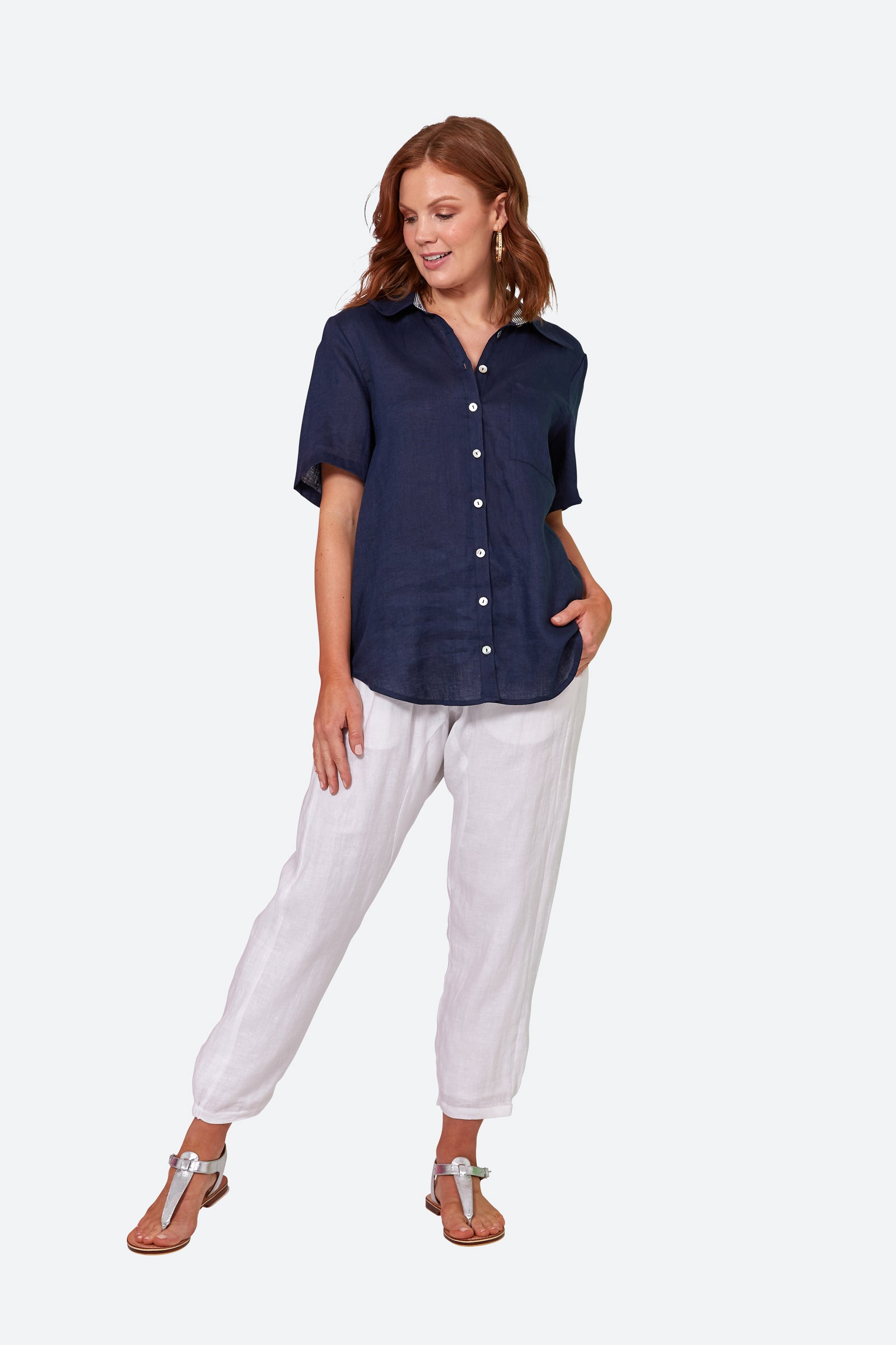 La Vie Shirt - Sapphire - eb&ive Clothing - Shirt S/S Linen